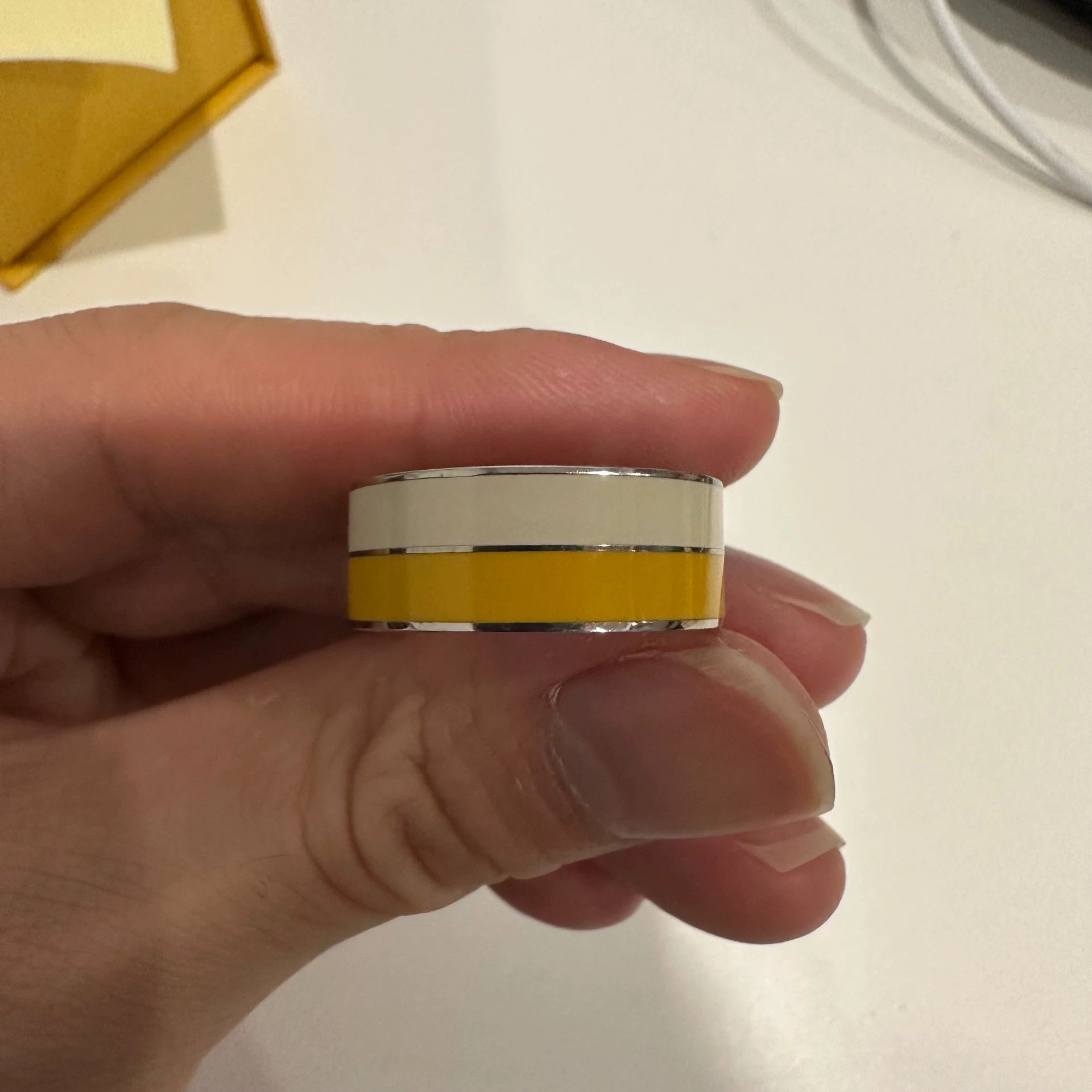 Fendi FENDI Two-Tone Enamel Ring M Size ONE SIZE - 4 Thumbnail