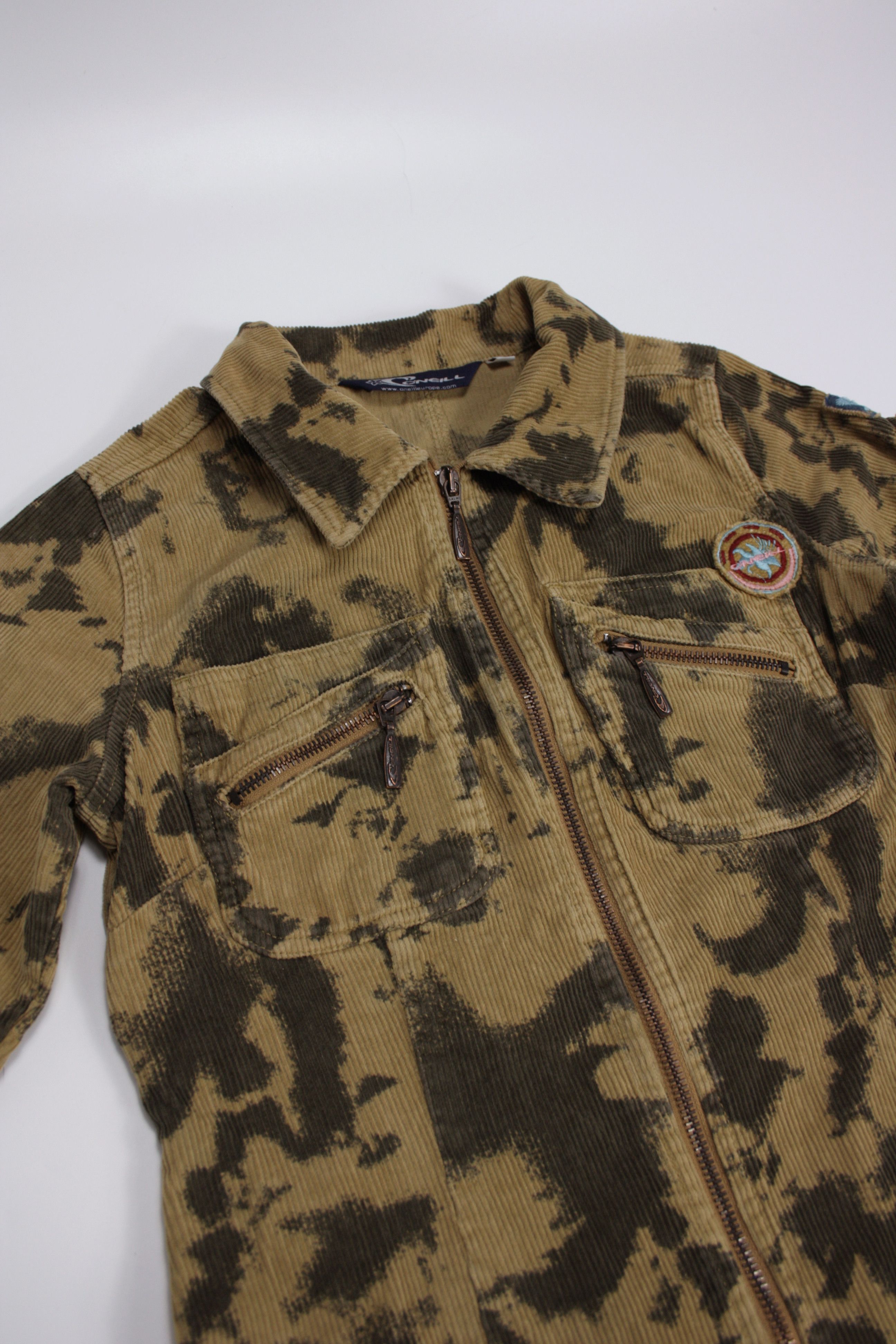 O'Neill × Vintage Oneill 90s Vintage Corduroy Camo Twin Pocket Zip Maxi Dress Size M / US 6-8 / IT 42-44 - 4 Thumbnail