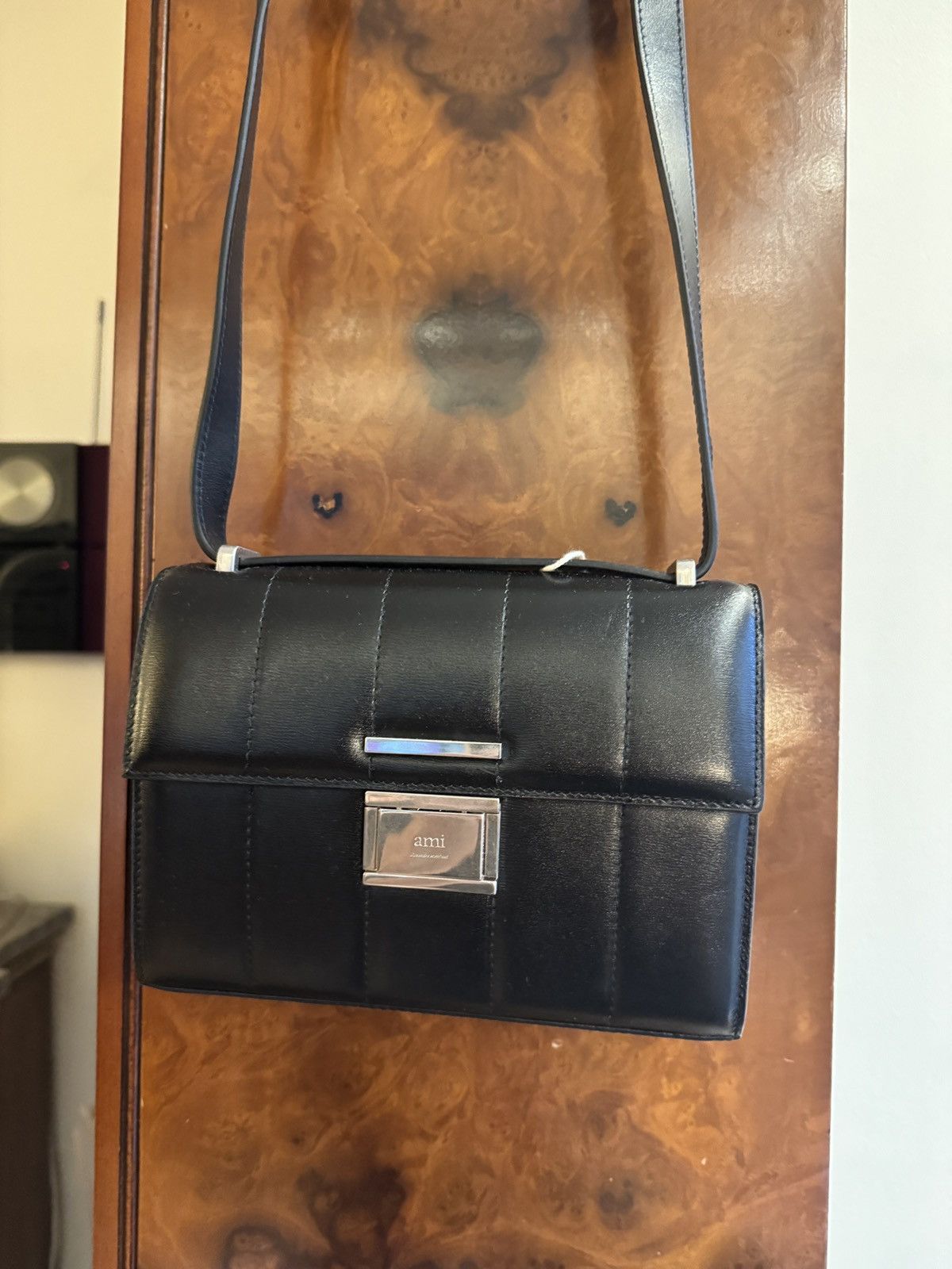 AMI AMI Le Deja Vu Quilted Black Leather Luggage Bag with Tags Size ONE SIZE - 2 Thumbnail