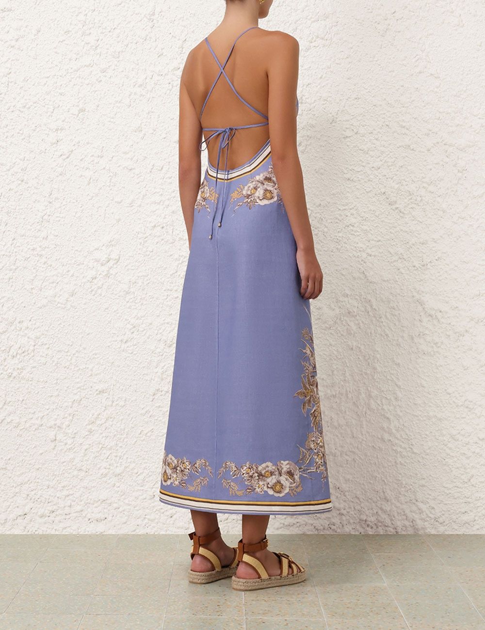 Zimmermann oc11z0525 Ottie Slip Midi Dress in Multicolor Size S / US 4 / IT 40 - 4 Thumbnail