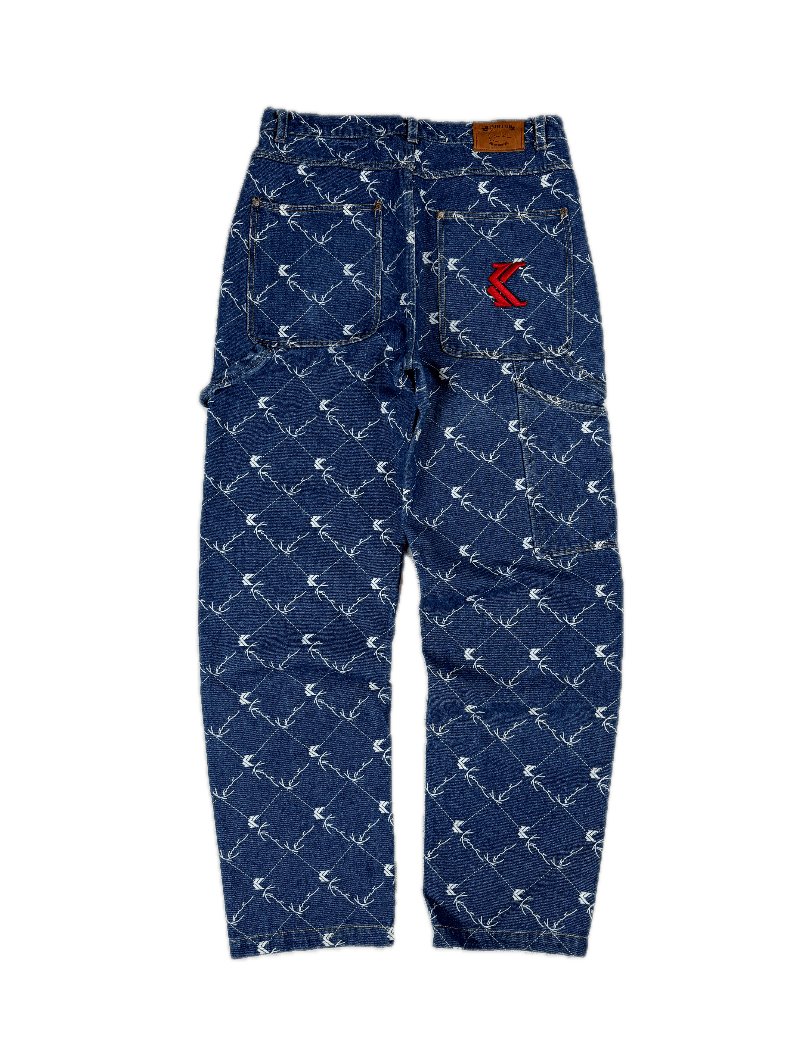 JNCO × Karl Kani Karl Kani Carpenter Monogram Jeans Workwear AOP Baggy Size US 32 / EU 48 - 1 Thumbnail