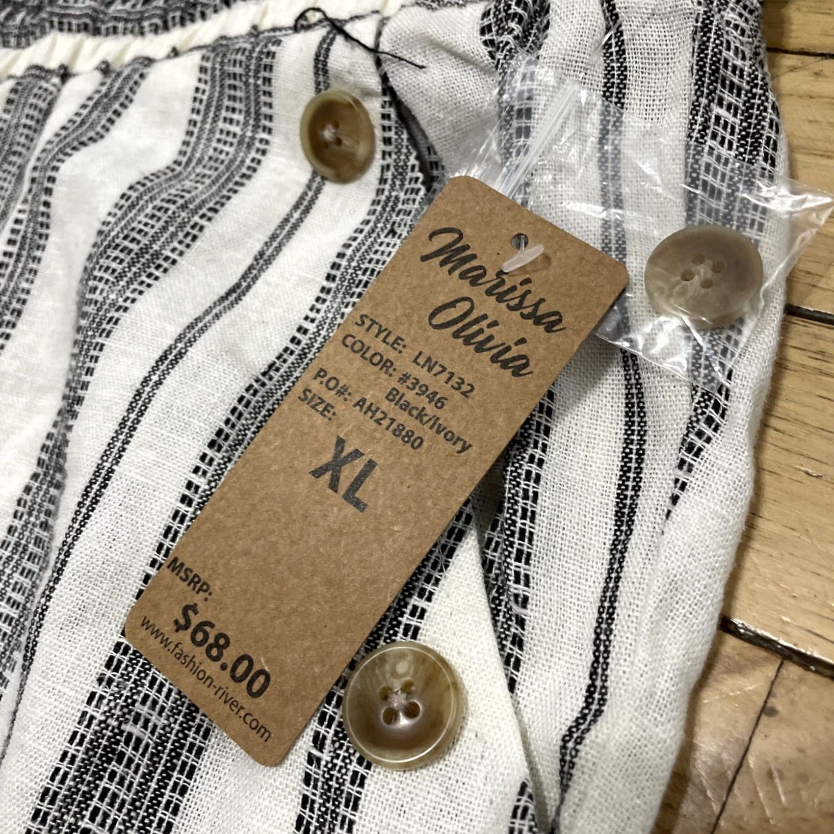 Vintage VINTAGE Marissa Olivia NEW Linen Pants Wide Leg XL 38x30 Cream Brown NWT Old Money Ladies Womens Pants Size 40" / US 18 - 6 Thumbnail