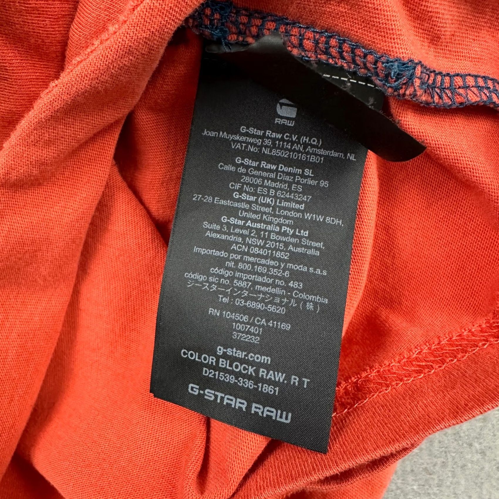 G-Star G-Star RAW Shirt Men Medium Blue Colorblock Logo RAW Originals Denim Crew Tee M Size US M / EU 48-50 / 2 - 7 Thumbnail