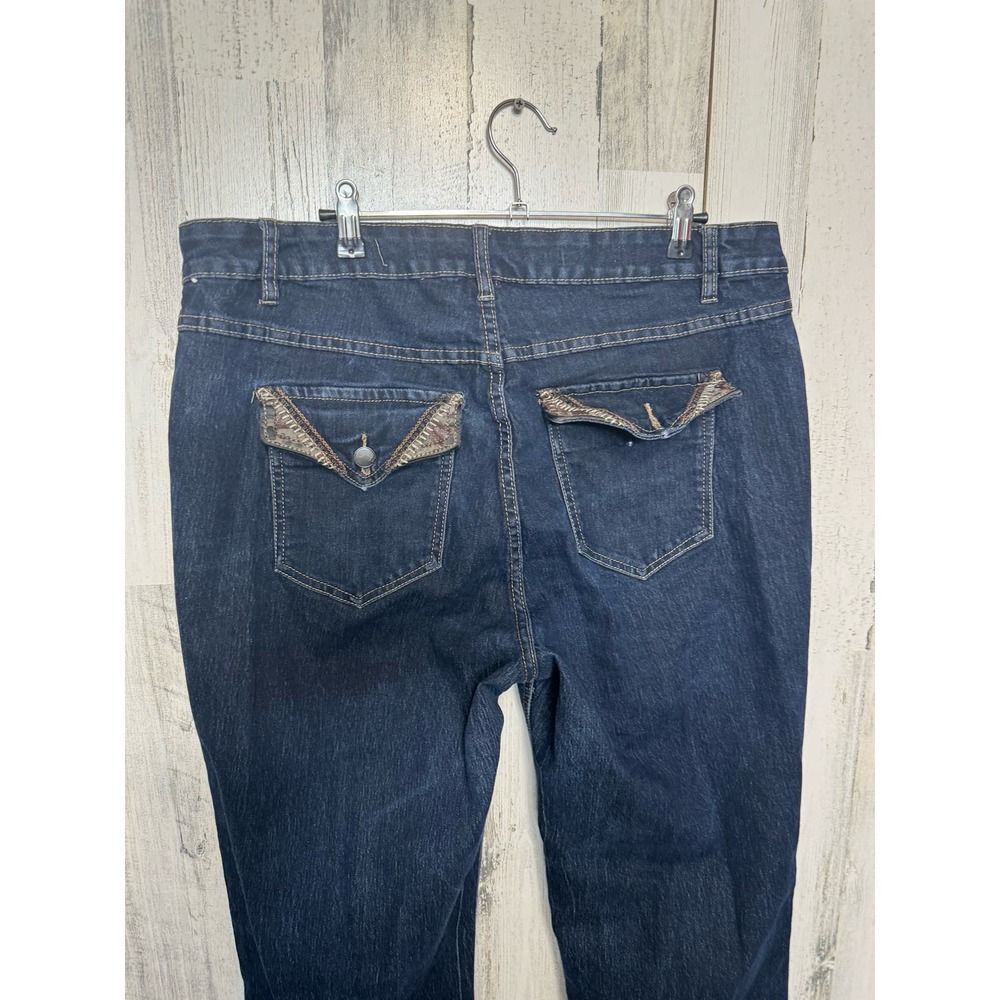 Avenue Avenue Denim Straight Leg Jeans | Dark Wash Stretch Mid-Rise – Size 18 Average Size 38" / US 16 / IT 52 - 4 Thumbnail