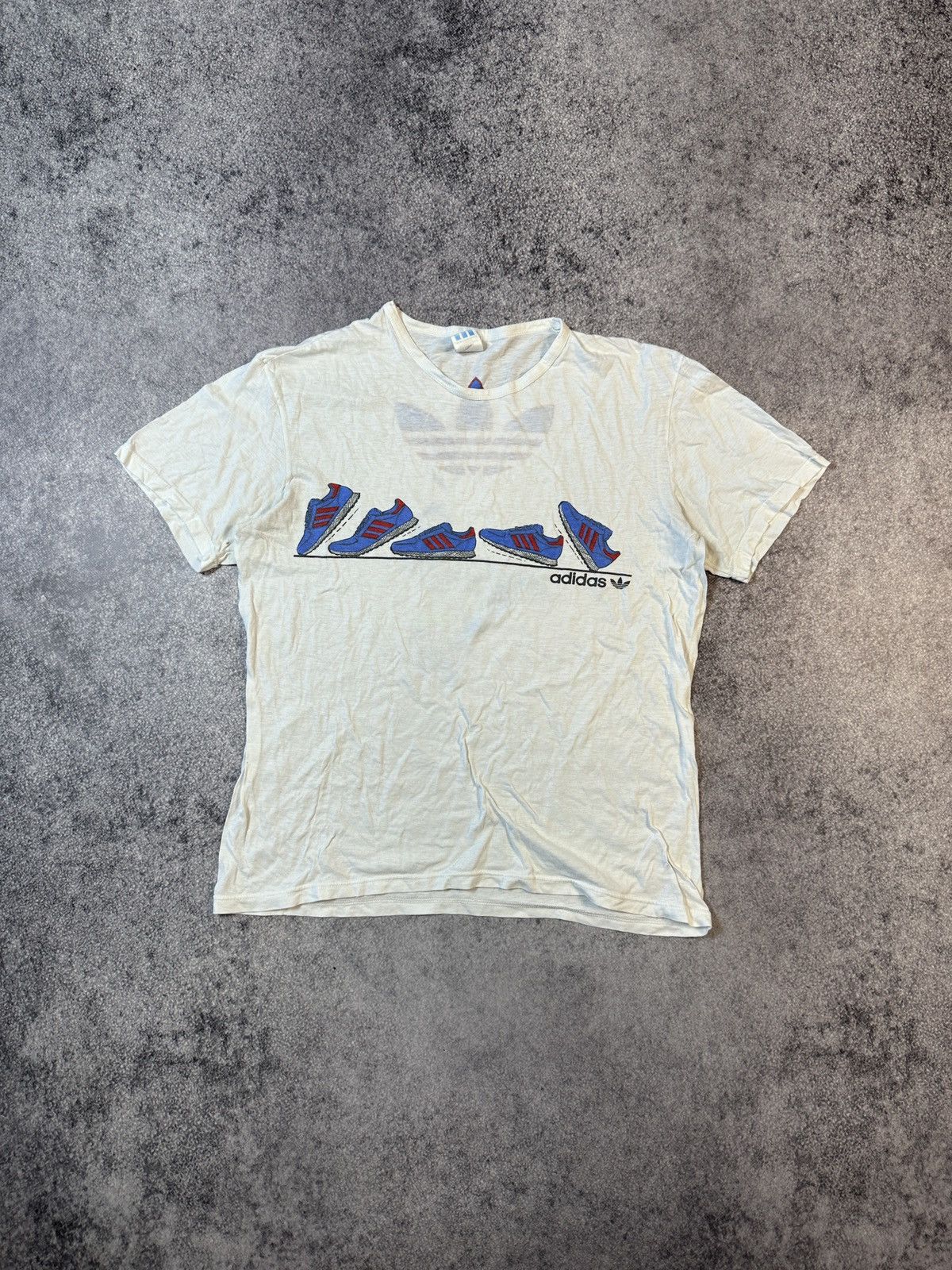 Adidas × Vintage 90s Vintage Adidas Logo T-shirt Streetwear Rare Casual VTg Size US M / EU 48-50 / 2 - 1 Thumbnail