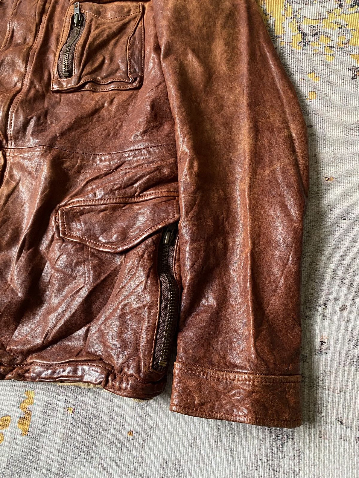 Leather Unlimited Japan Multipocket Patina Sheep Leather Jacket Size US M / EU 48-50 / 2 - 6 Thumbnail