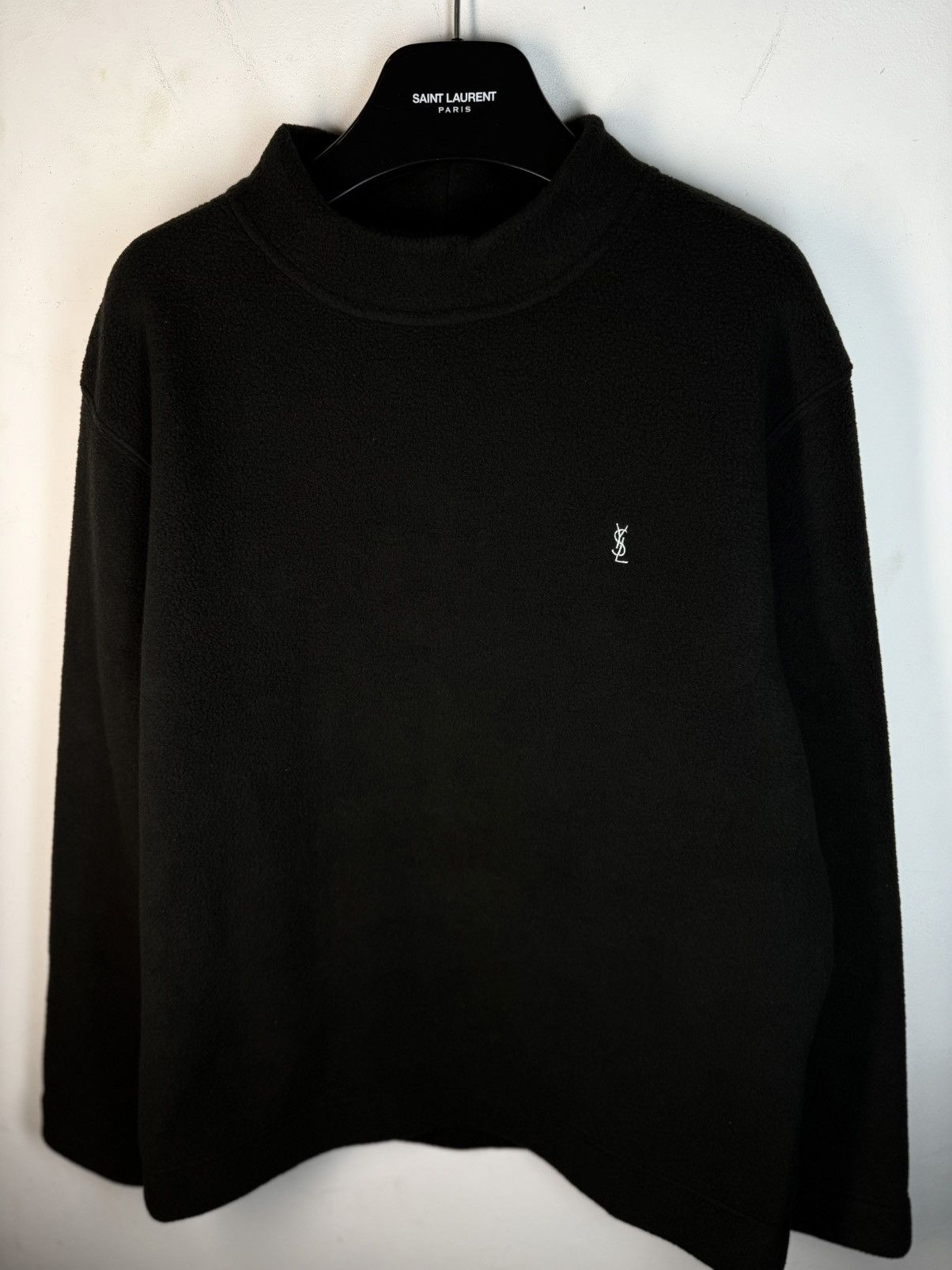 Yves Saint Laurent Fleece YSL Sweatshirt Black Turtleneck Soft Vintage Sweater Size US M / EU 48-50 / 2 - 18 Thumbnail