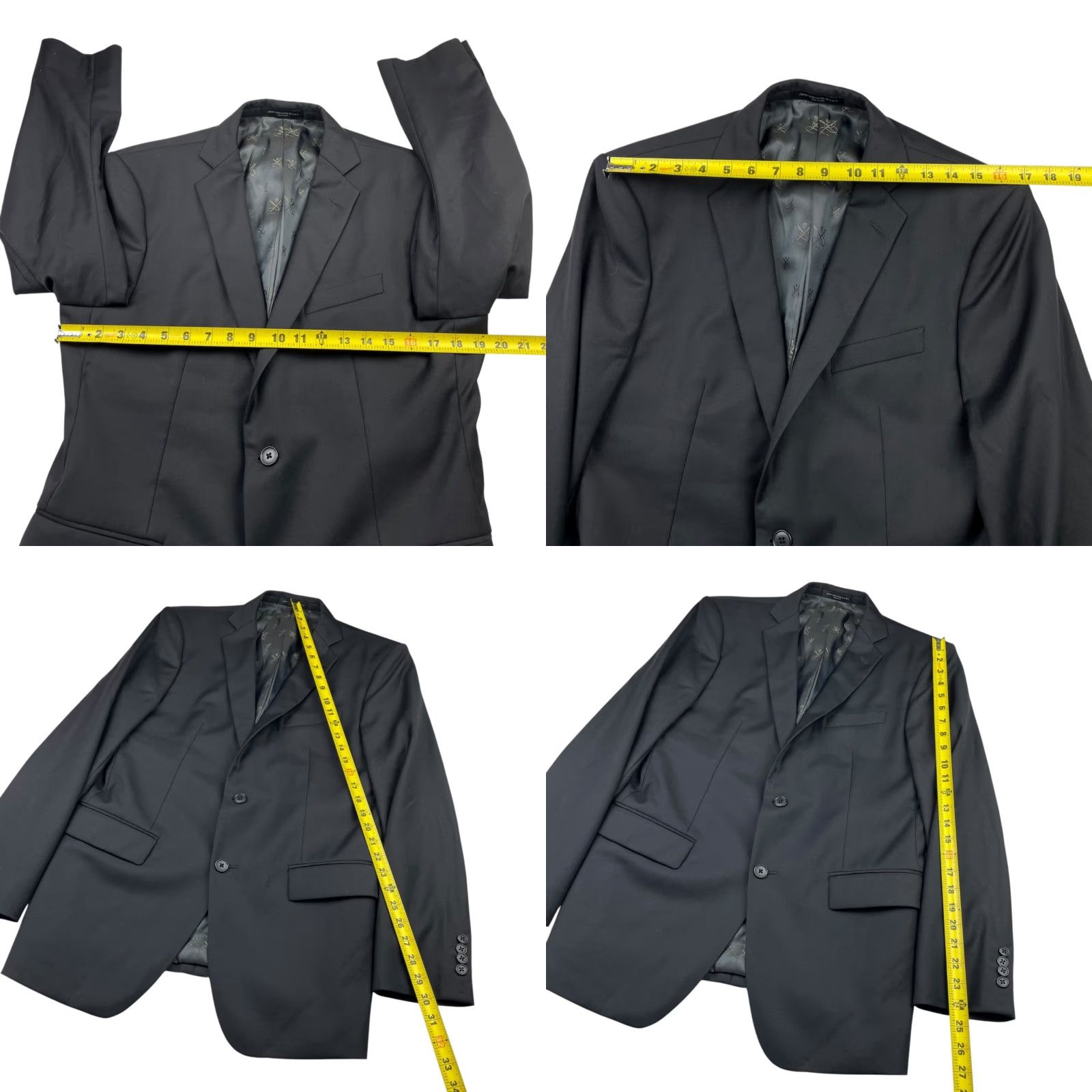 John Varvatos John Varvatos Blazer Shirt Men Black 40R Wool Two Button Bleeker 2-Button Notch Lapel Vintage No Size 40R - 8 Thumbnail