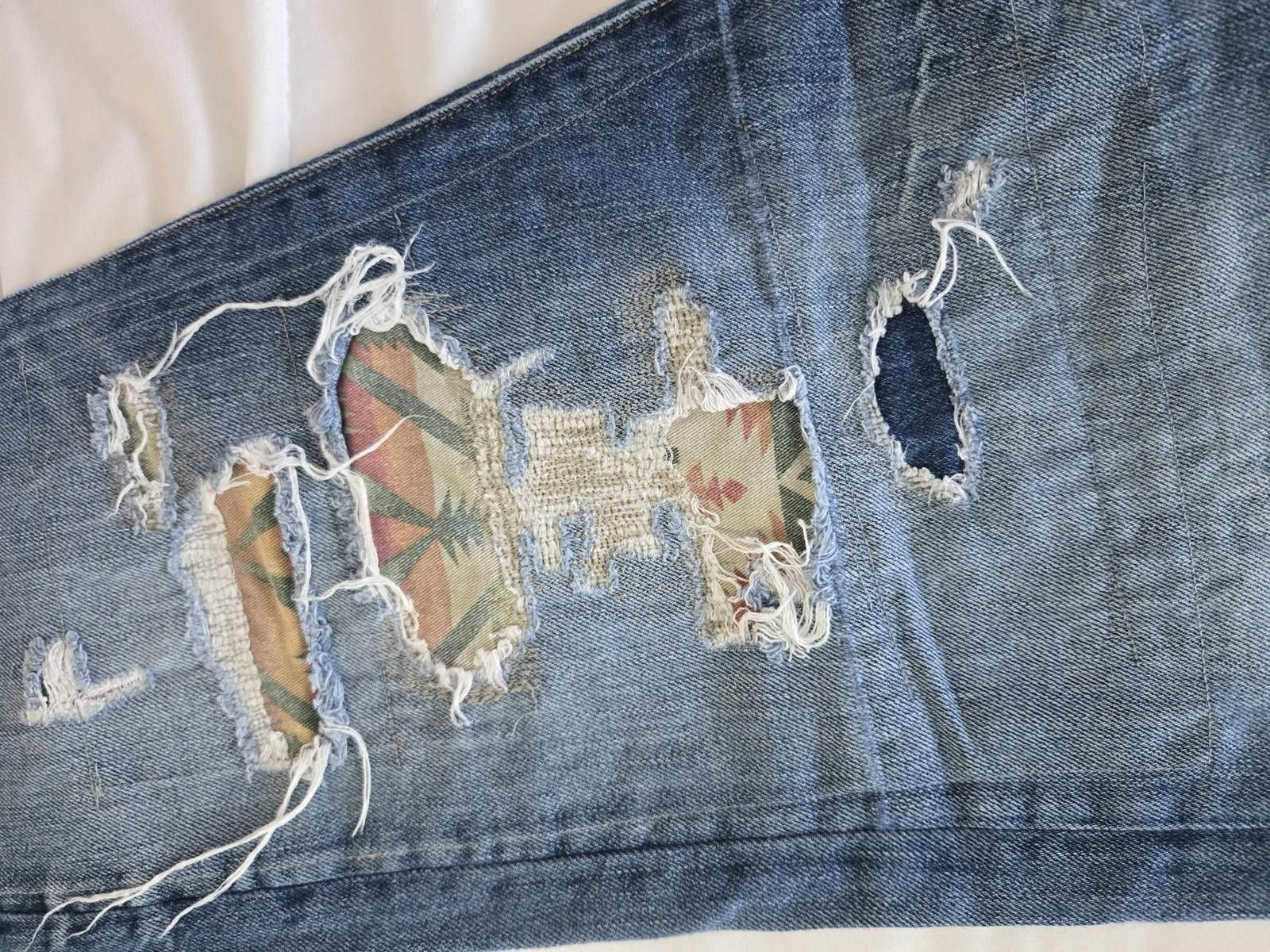 Polo Ralph Lauren Polo Ralph Lauren Slim Patch Distress Denim Jeans 31/30 Size US 31 - 3 Thumbnail