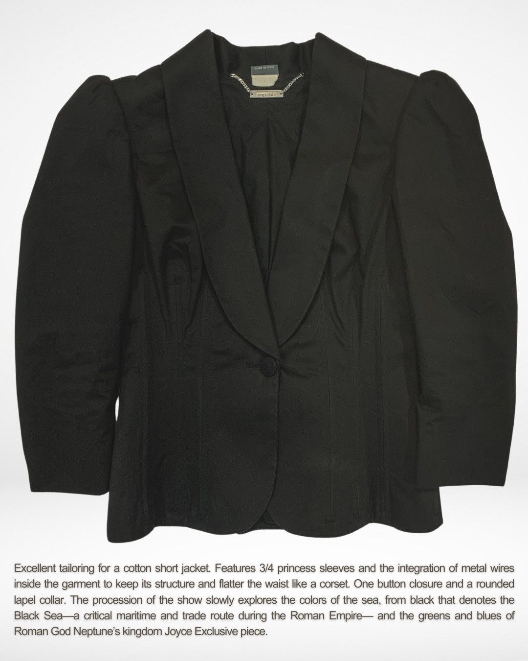 Alexander McQueen VERY RARE S/S 06 Neptune Fitted Corset Cropped Jacket Size S / US 4 / IT 40 - 2 Thumbnail