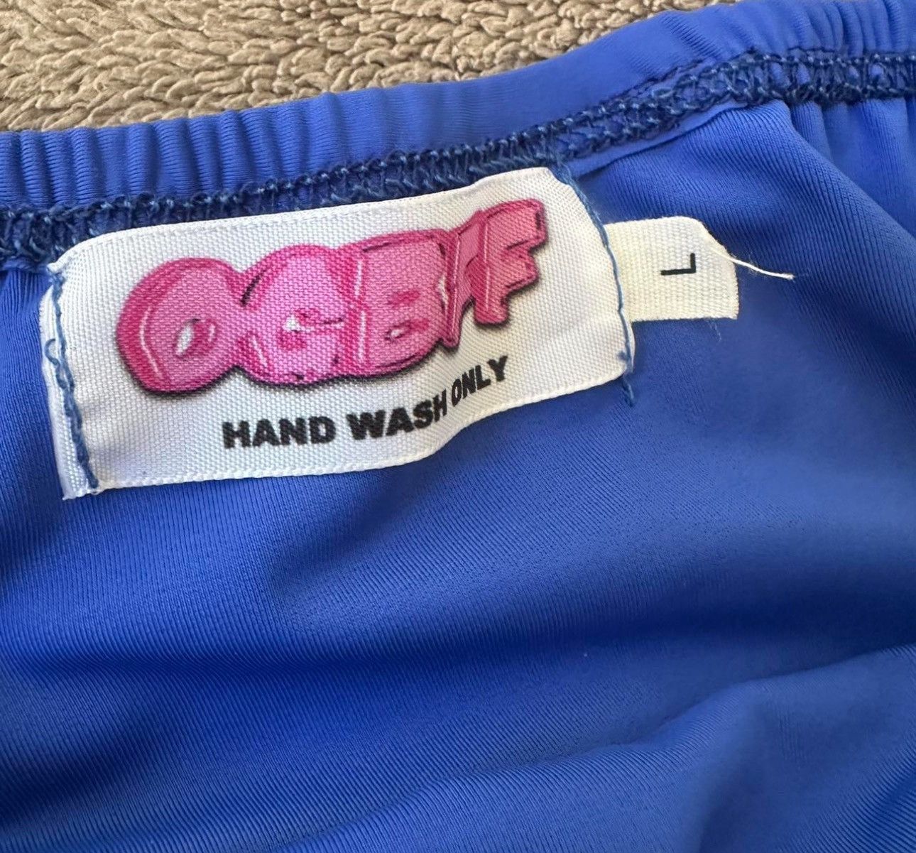 Other Blue womens mini skirt with white lettering Size 30" / US 8 / IT 44 - 2 Thumbnail
