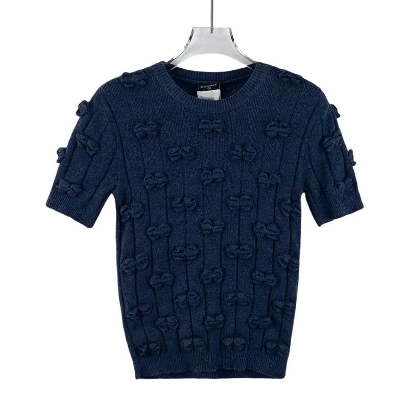 Chanel Navy Cotton Pullover Sweater for Women 0089