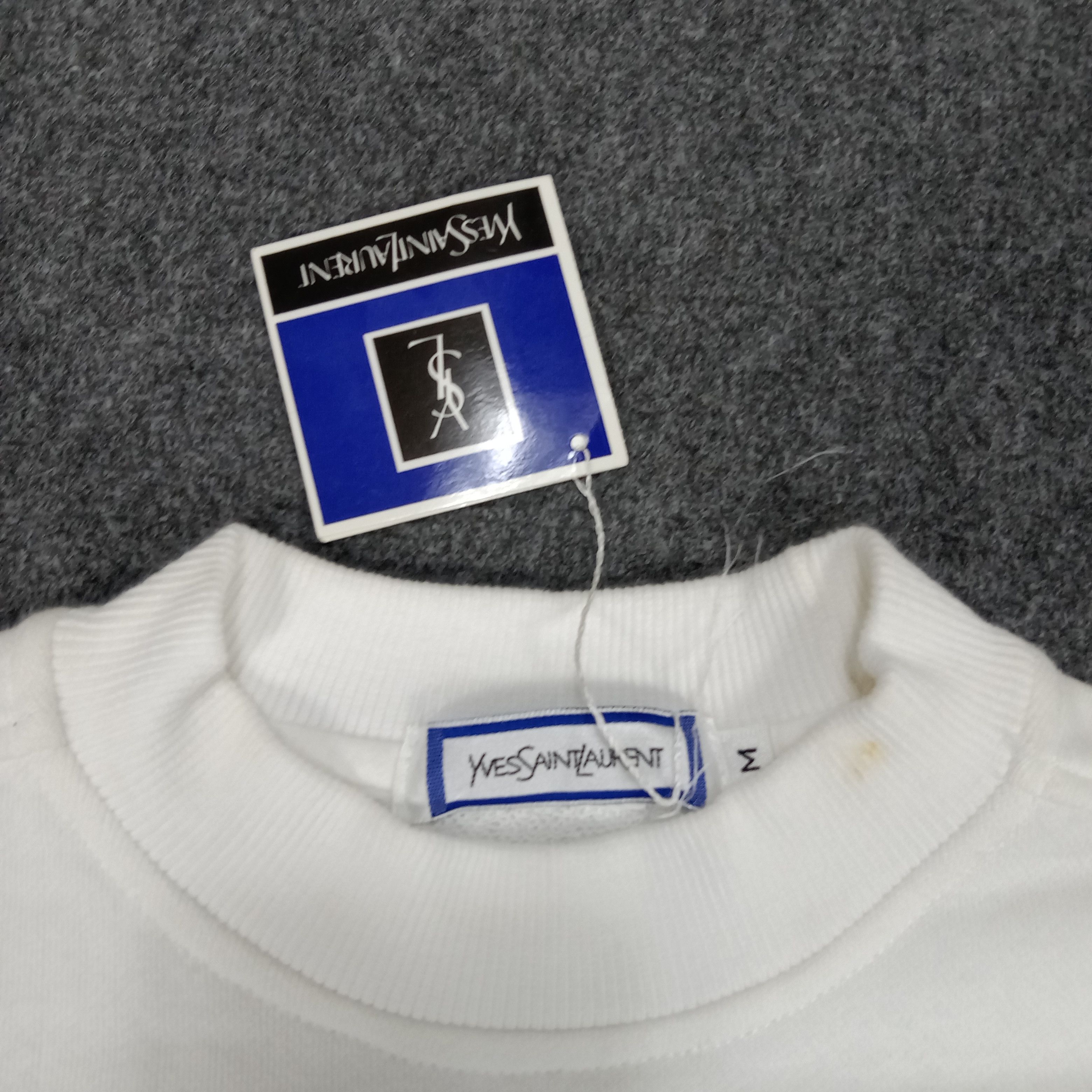 Designer × Vintage Yves Saint Laurent Embroidery Spellout Sweatshirt Size US M / EU 48-50 / 2 - 3 Thumbnail