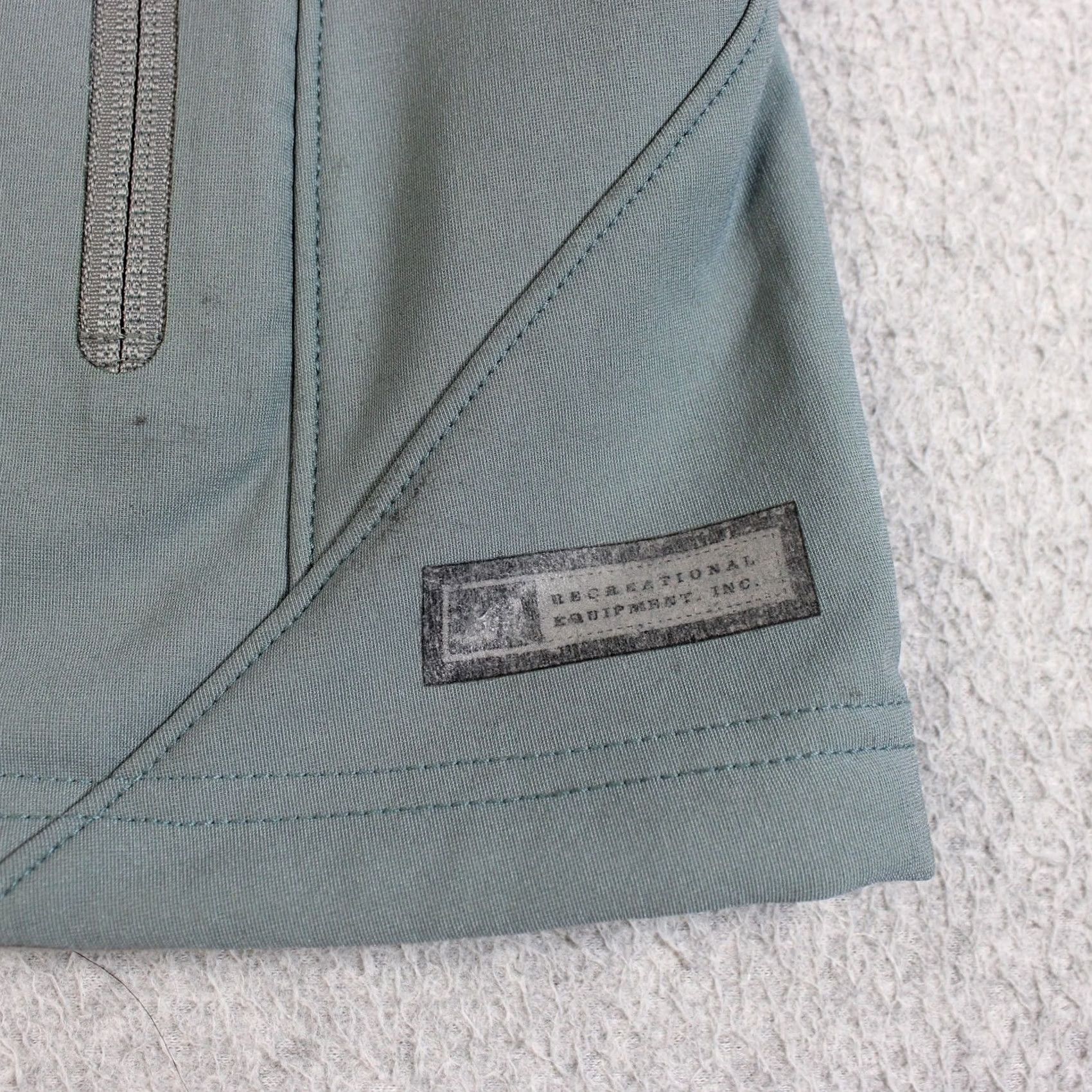 Vintage REI Softshell Jacket Women L Green Full Zip Fleece Lined Outdoor Hiking Casual Travel Winter Spring Fall Size L / US 10 / IT 46 - 6 Thumbnail