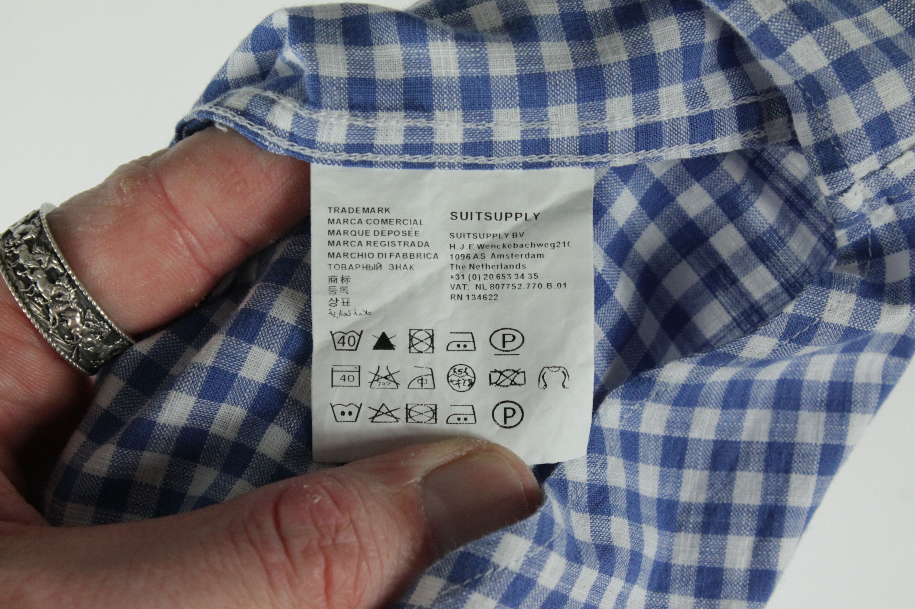Suitsupply Suitsupply Cotton Two Ply Regular Fit Check Formal Shirt Size US L / EU 52-54 / 3 - 6 Thumbnail