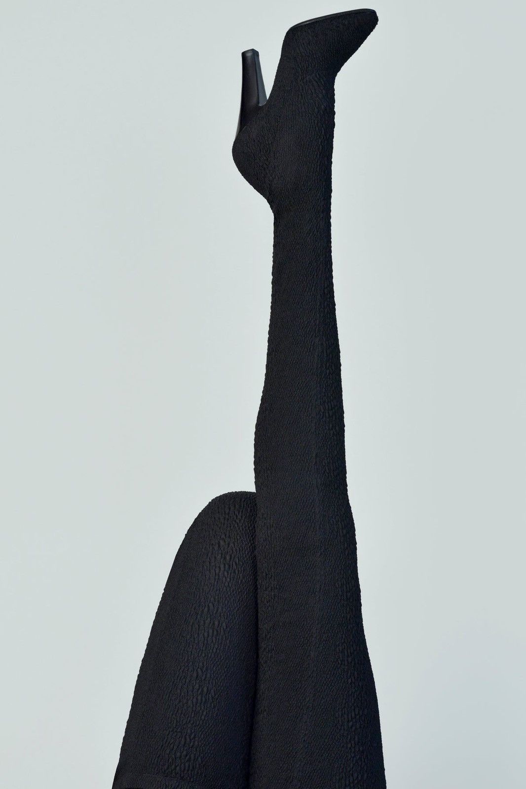 Saint Laurent Paris Black Koller Stretch Cloque Thigh High Socks Boots Size US 9 / IT 39 - 2 Thumbnail