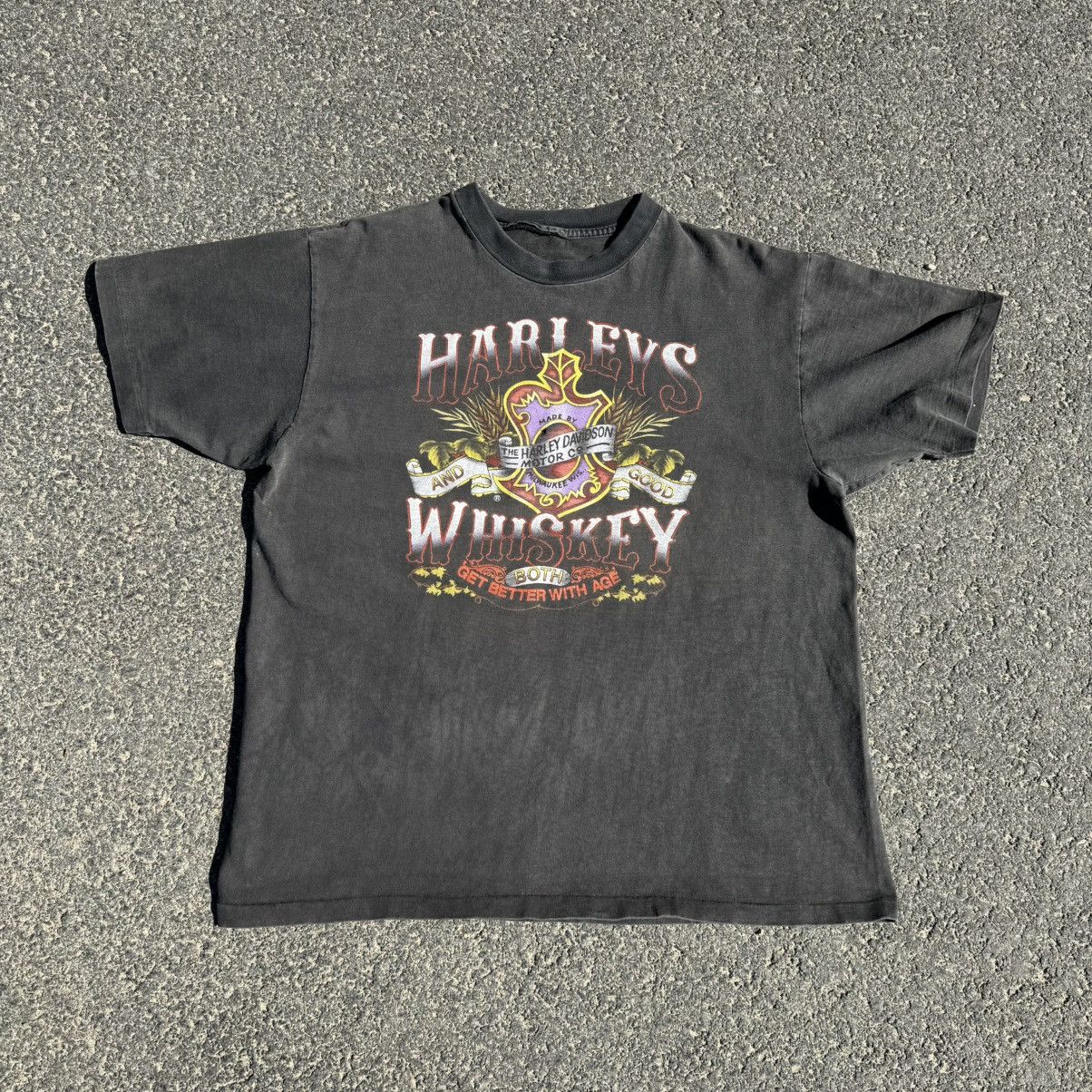 Harley Davidson Vintage 80s Harley Davidson Harley’s Whiskey T-Shirt Washed Size US M / EU 48-50 / 2 - 9 Thumbnail