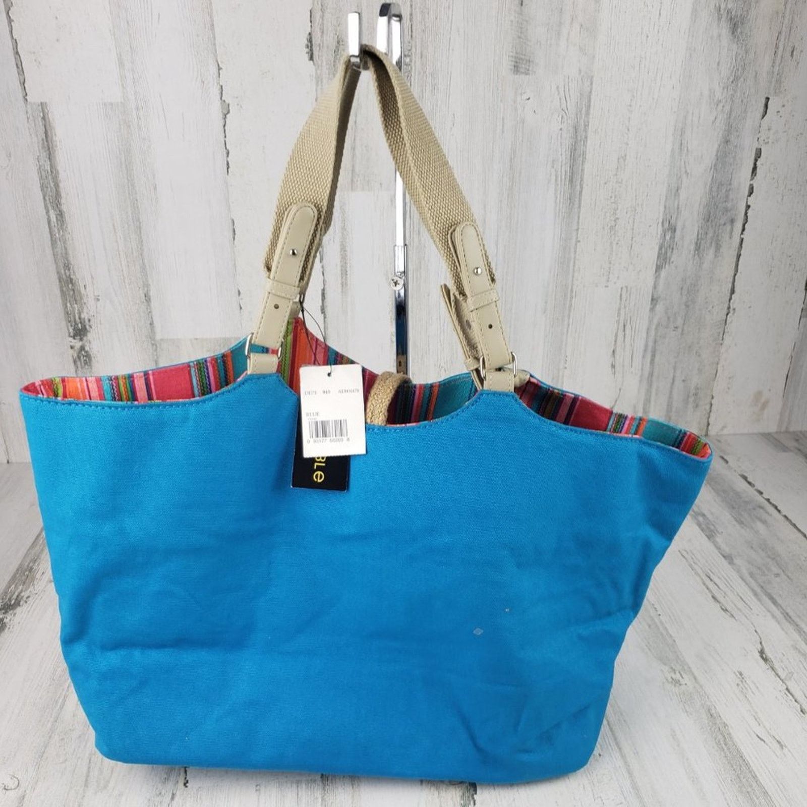 Other NWT Blue Cloth Canvas Reversible Tote Purse/Wallet Bag Size ONE SIZE - 4 Thumbnail