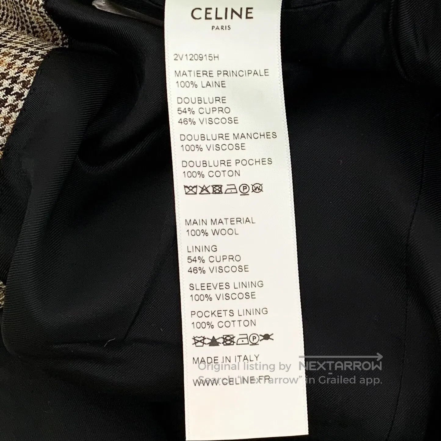 Celine CELINE Brown Plaid Wool Notched Collar Double-breasted Lon Size XXS / US 00 / IT 34 - 7 Thumbnail