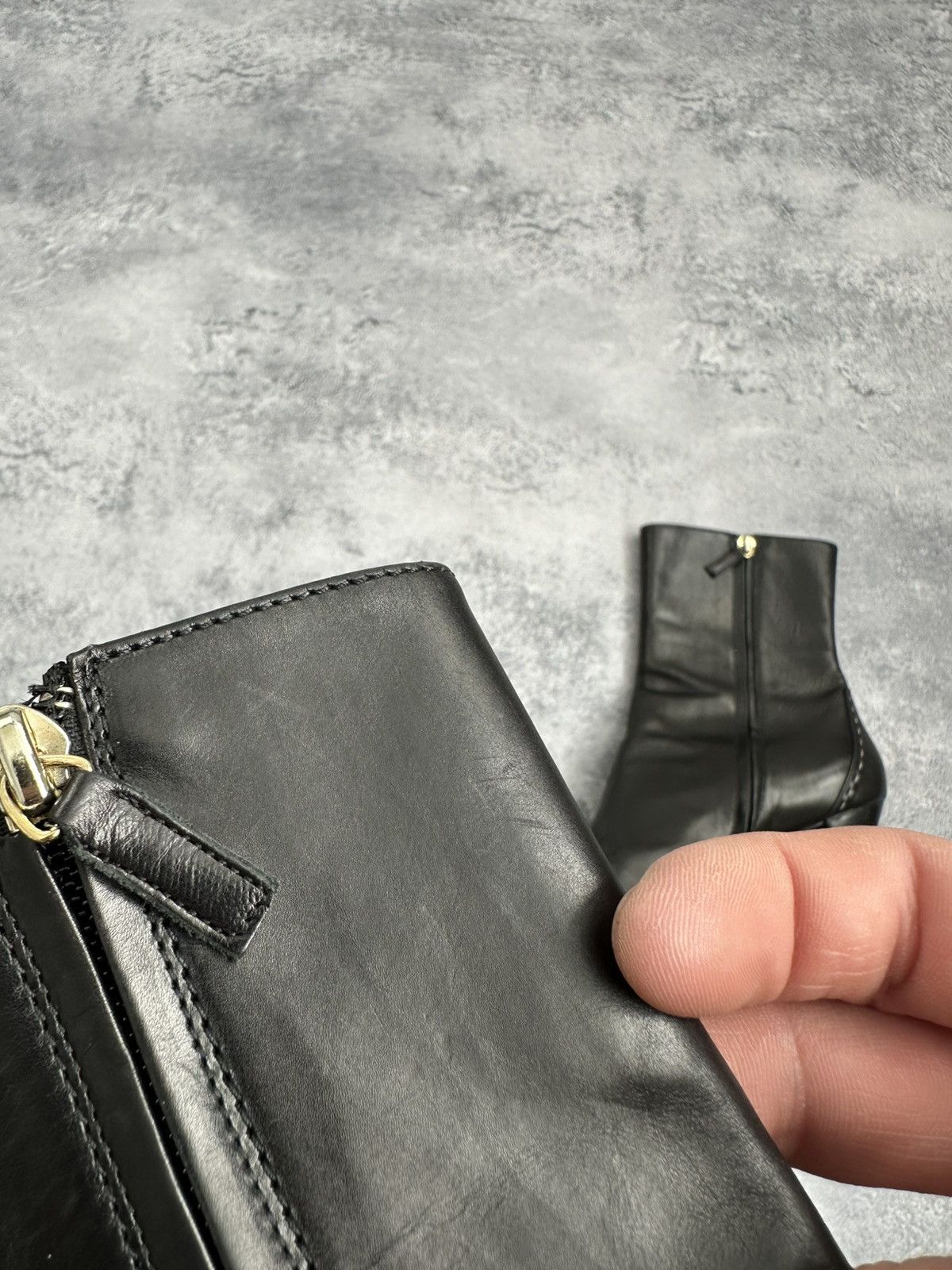 Gucci Gucci by Tom Ford Vintage Leather Boots Black Heels 39 1/2C Size US 9.5 / IT 39.5 - 19 Thumbnail
