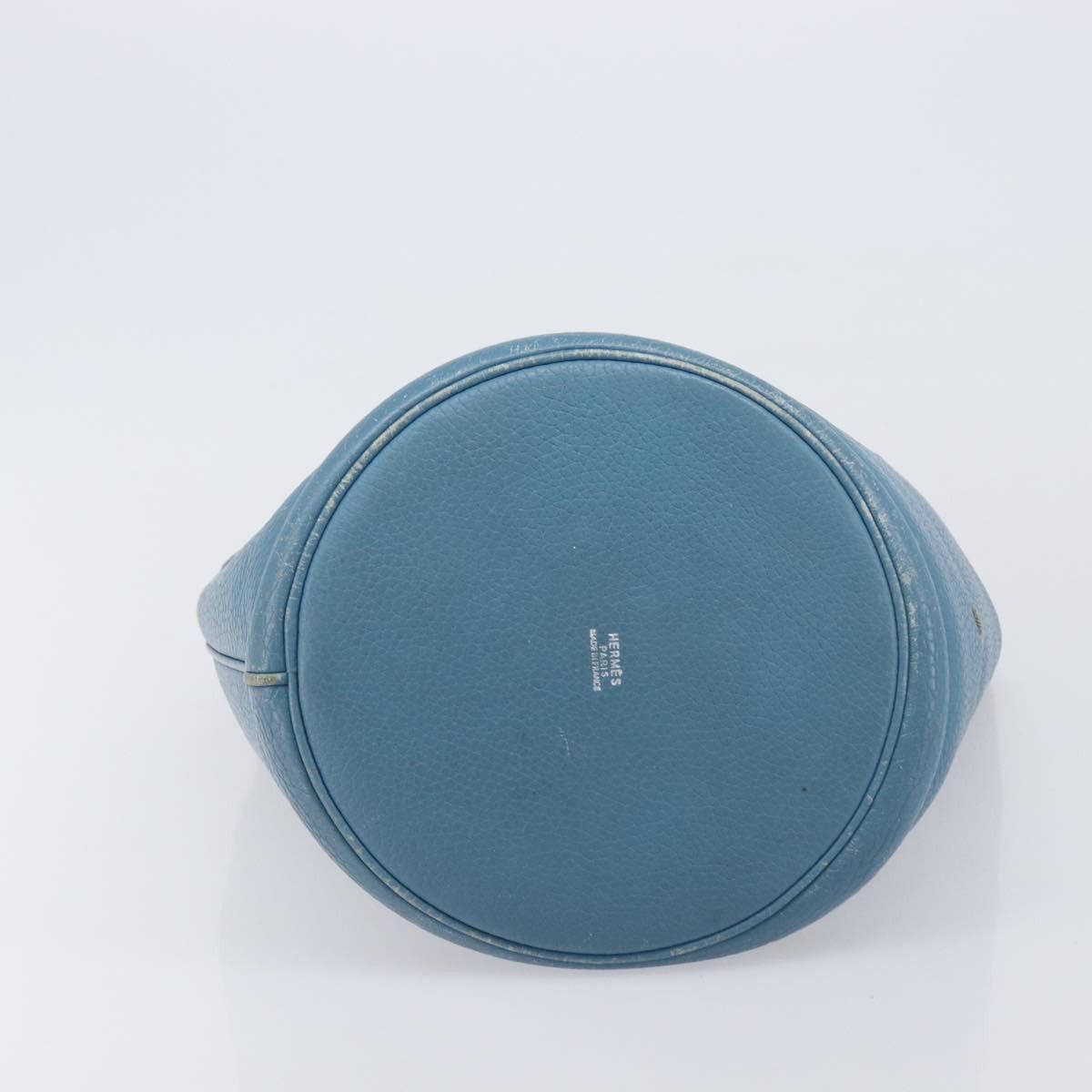 Hermes HERMES Manjoire Shoulder Bag Leather Light Blue Silver Auth Size ONE SIZE - 10 Thumbnail