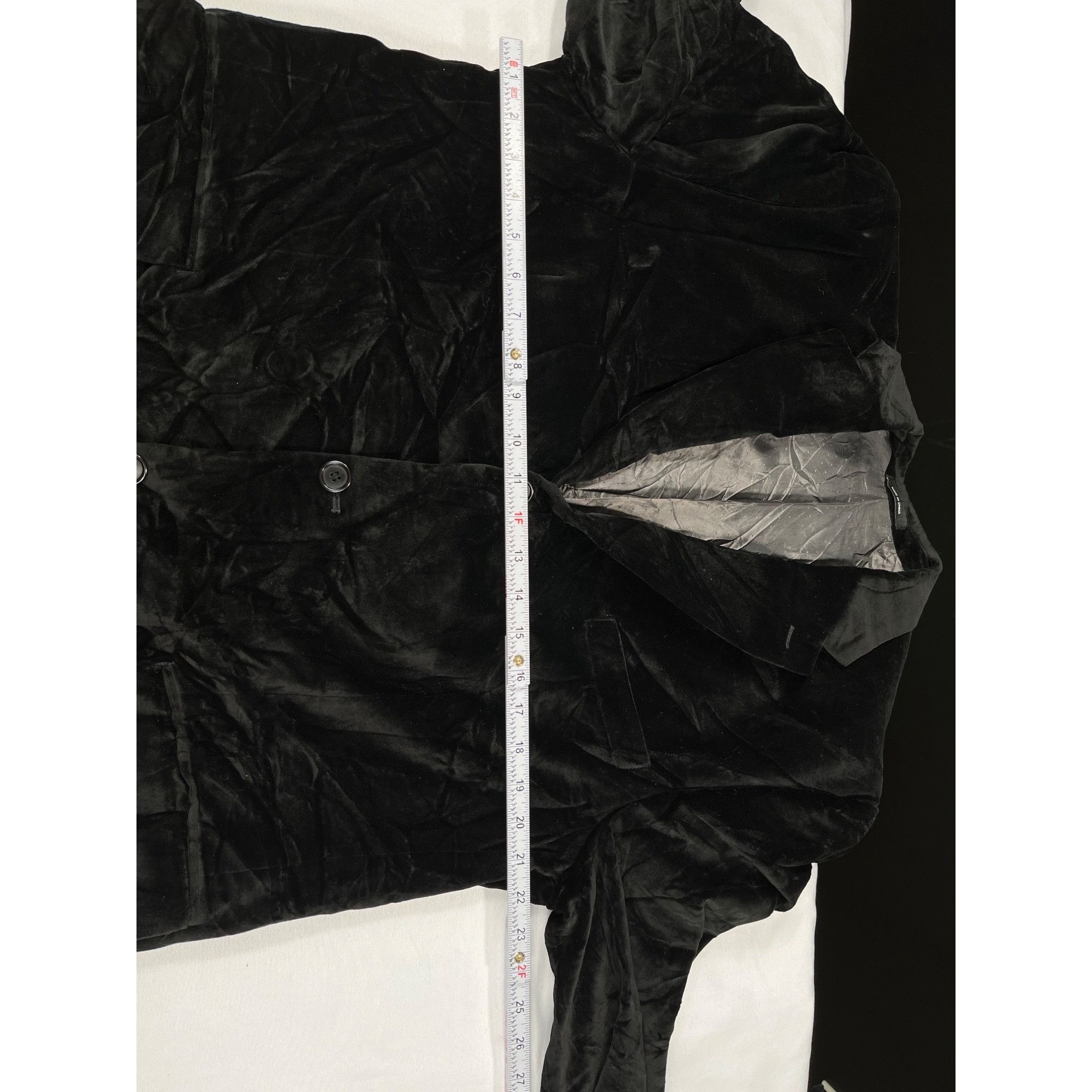Calvin Klein Calvin Klein SKU 500 Mens Black Velvet Blazer Jacket Size 44 Size 44R - 9 Thumbnail