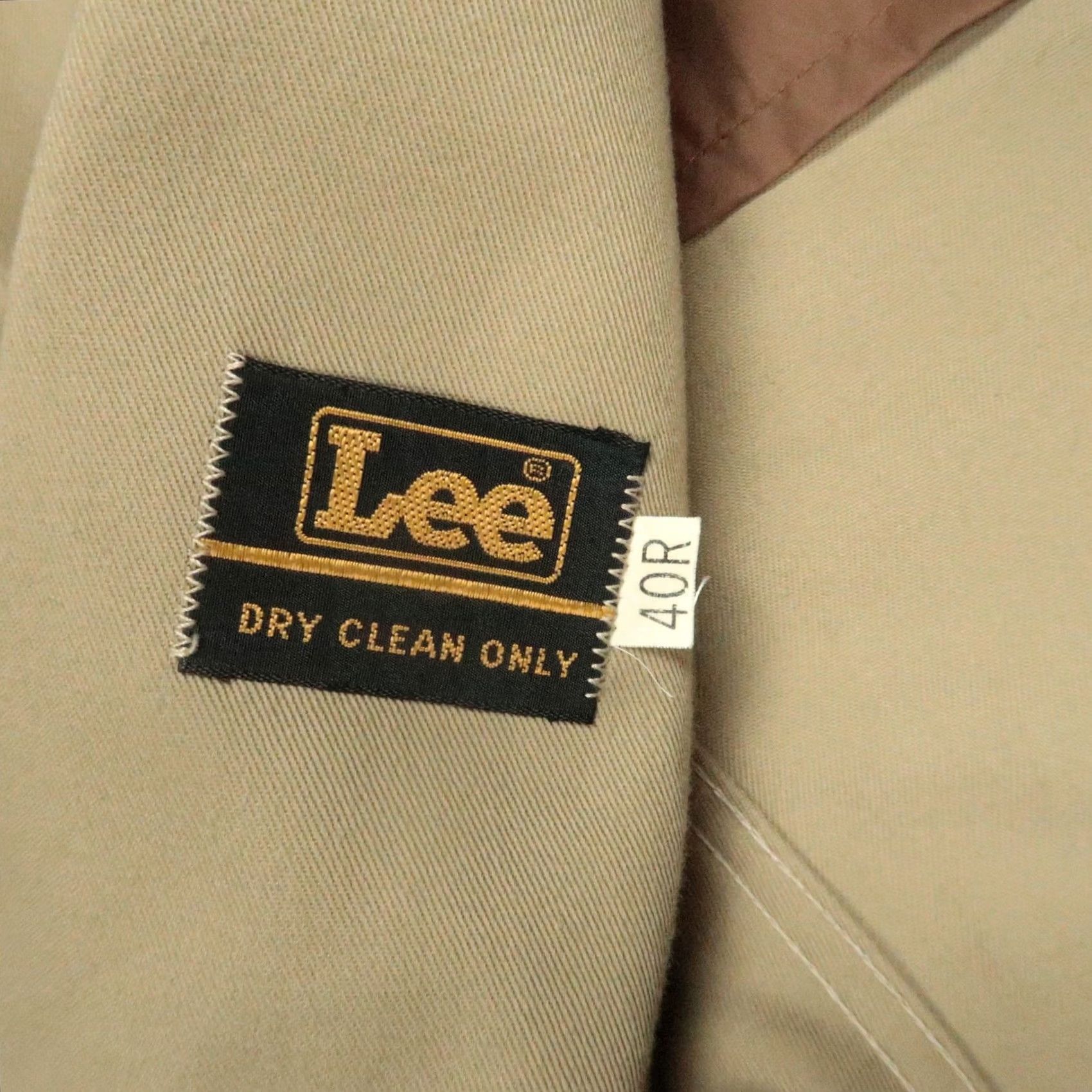 Lee VINTAGE Lee Blazer Mens 40R Khaki Sport Coat Two Button Patch Pockets Brass Buttons VTG Size 40R - 4 Thumbnail