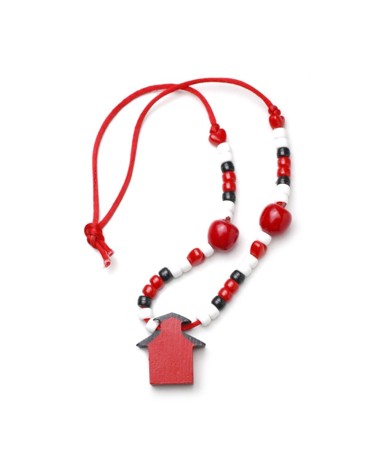 Hysteric Glamour 2000S JAPANESE MADE RED HOUSE WOODEN BEAD NECKLACE Size ONE SIZE - 2 Thumbnail