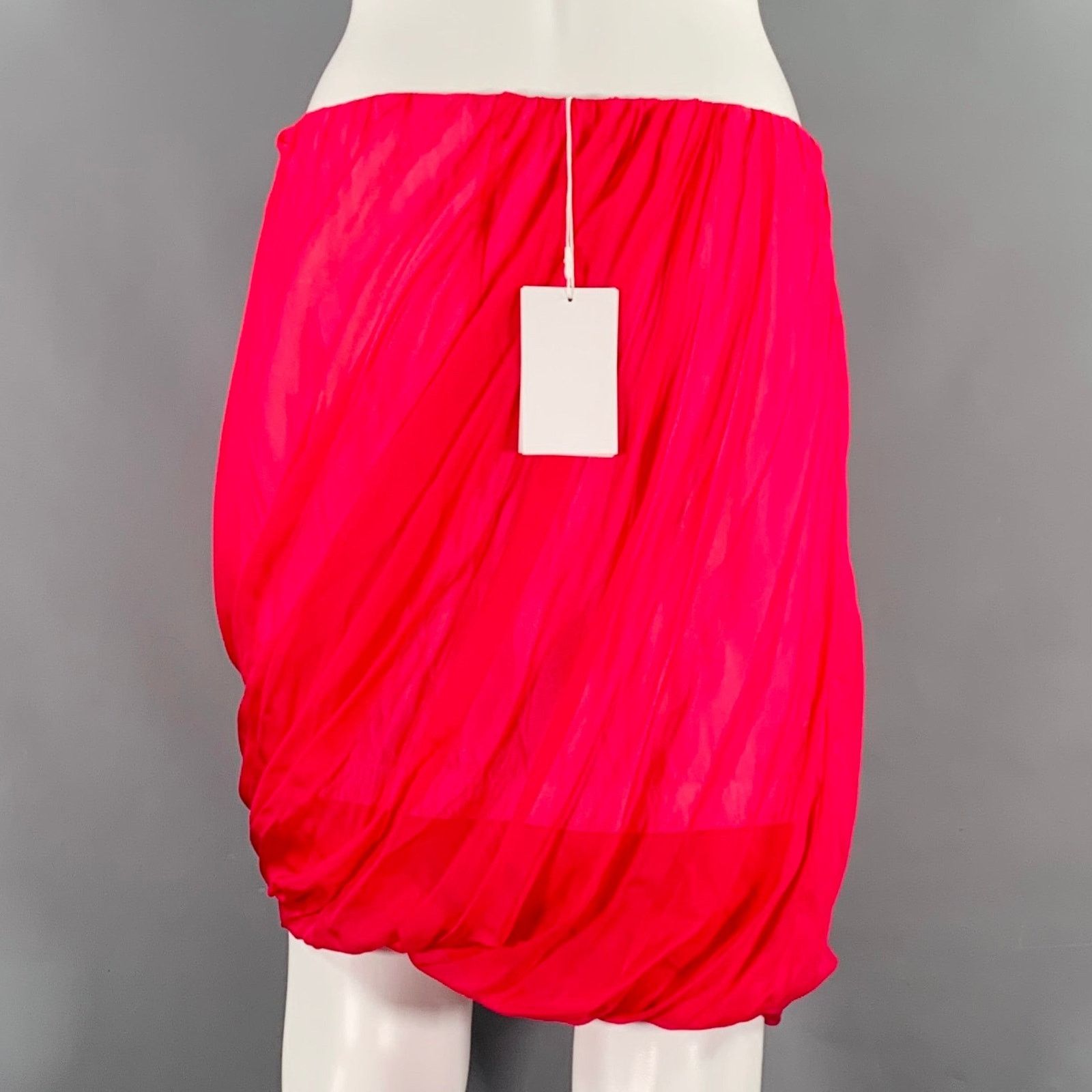 Helmut Lang HELMUT LANG Size S Pink Silk Bubble Hem Skirt Size 27" / US 4 / IT 40 - 3 Thumbnail