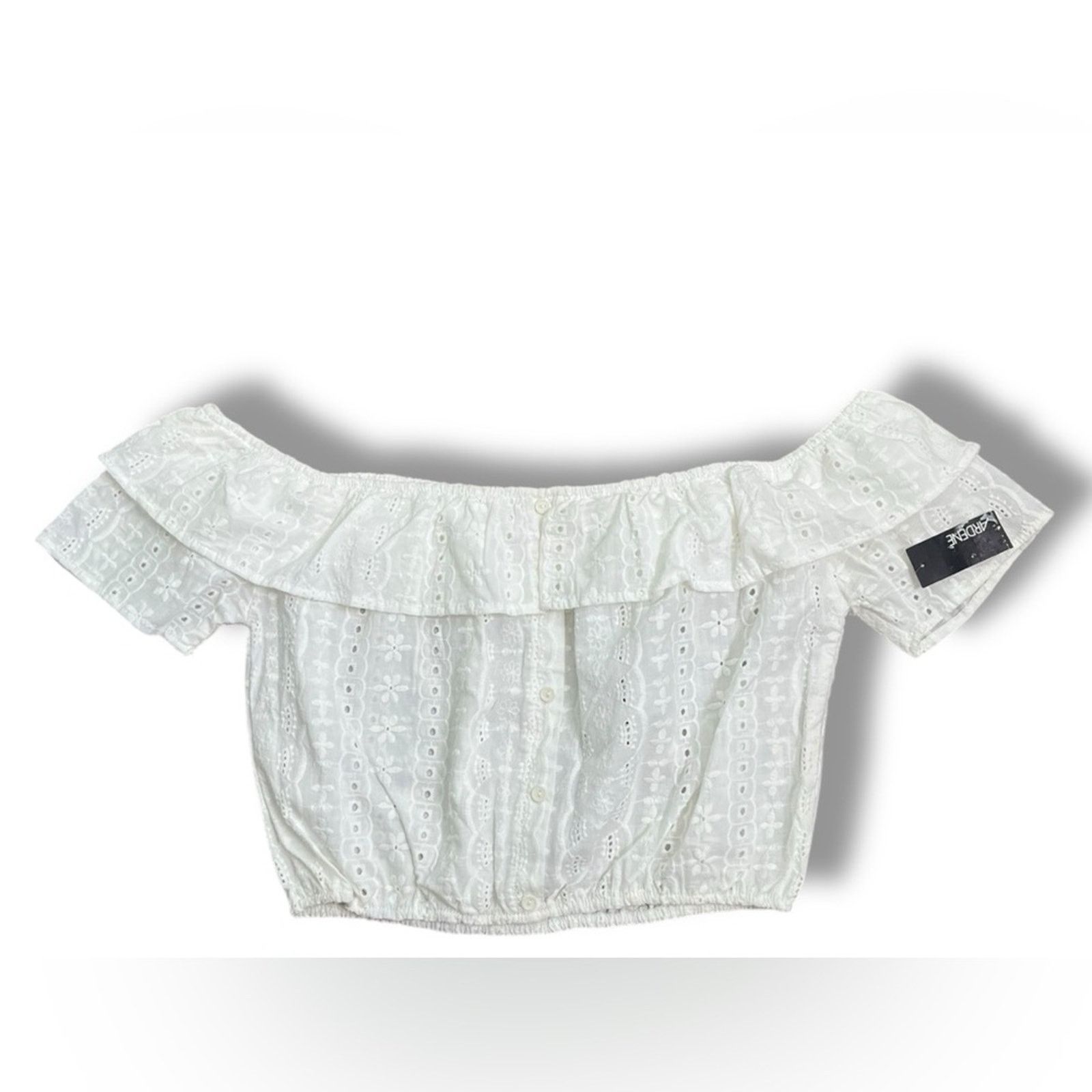 Other Ardene eyelet off the shoulder cropped summer top Size M / US 6-8 / IT 42-44 - 4 Thumbnail