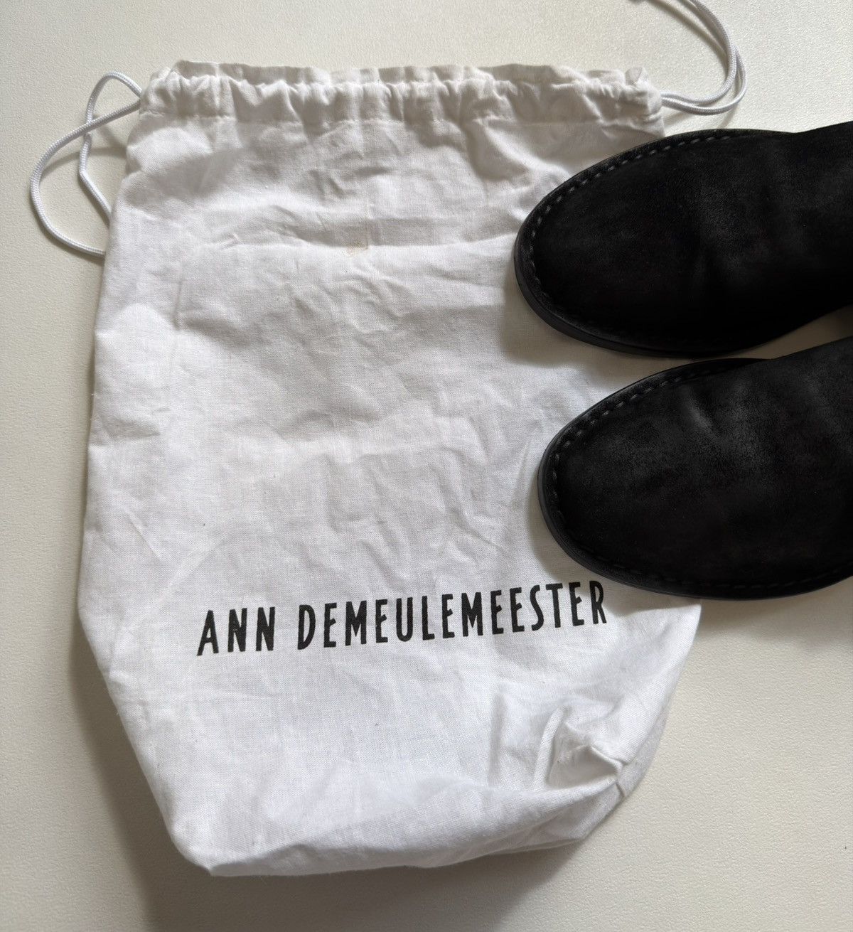 Ann Demeulemeester Sample Black Burnished Suede Lace Up Shoes Size US 9 / EU 42 - 17 Thumbnail