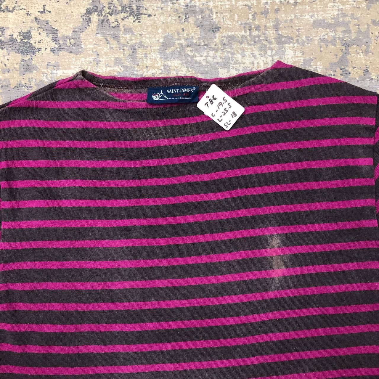 Saint James T86 SAINT JAMES STRIPED DISTRESSED LONG SLEEVE TEE Size US M / EU 48-50 / 2 - 4 Thumbnail