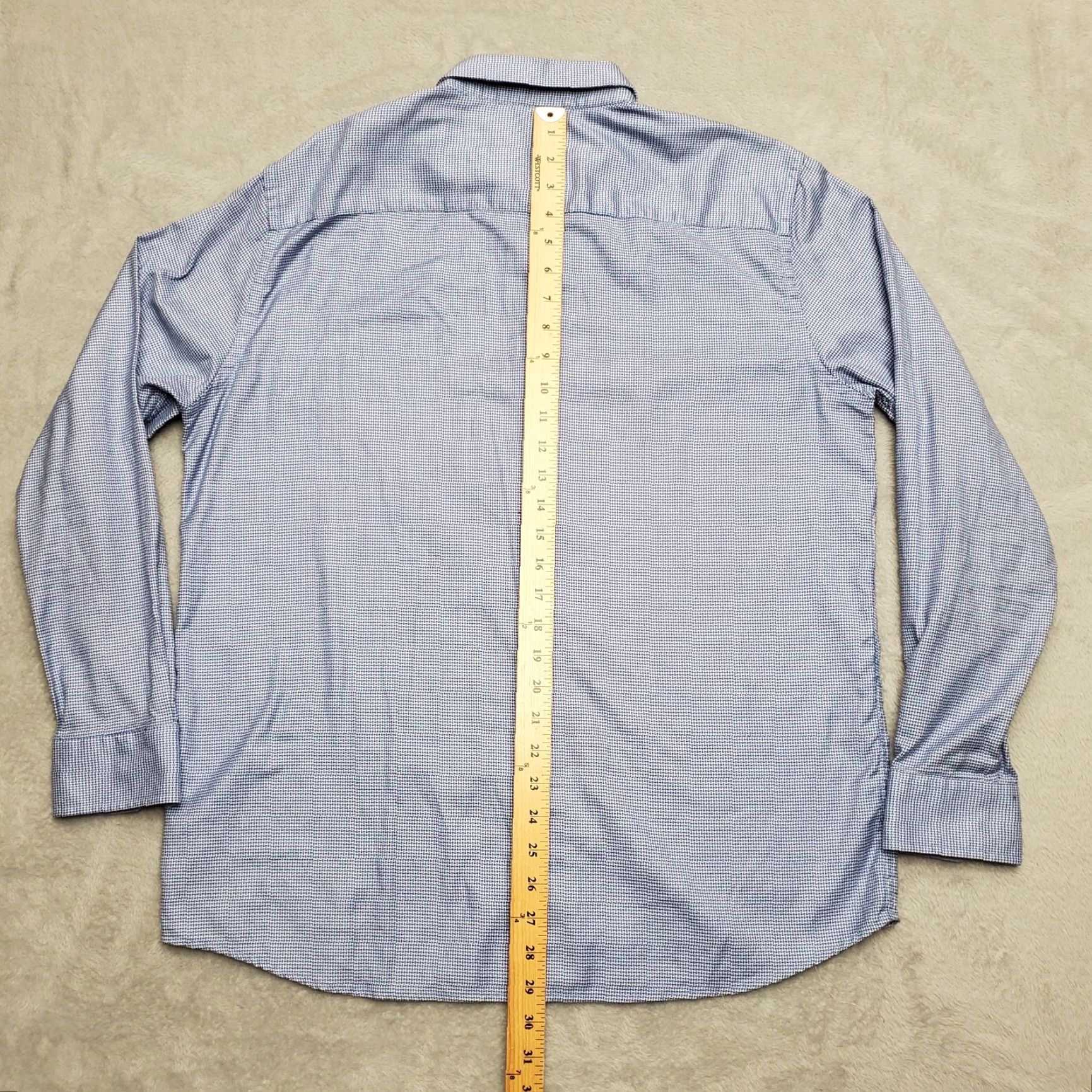 Johnston & Murphy Johnston & Murphy Shirt Mens Large Blue Geometric Long Sleeve Cotton Button-Up Size US L / EU 52-54 / 3 - 6 Thumbnail