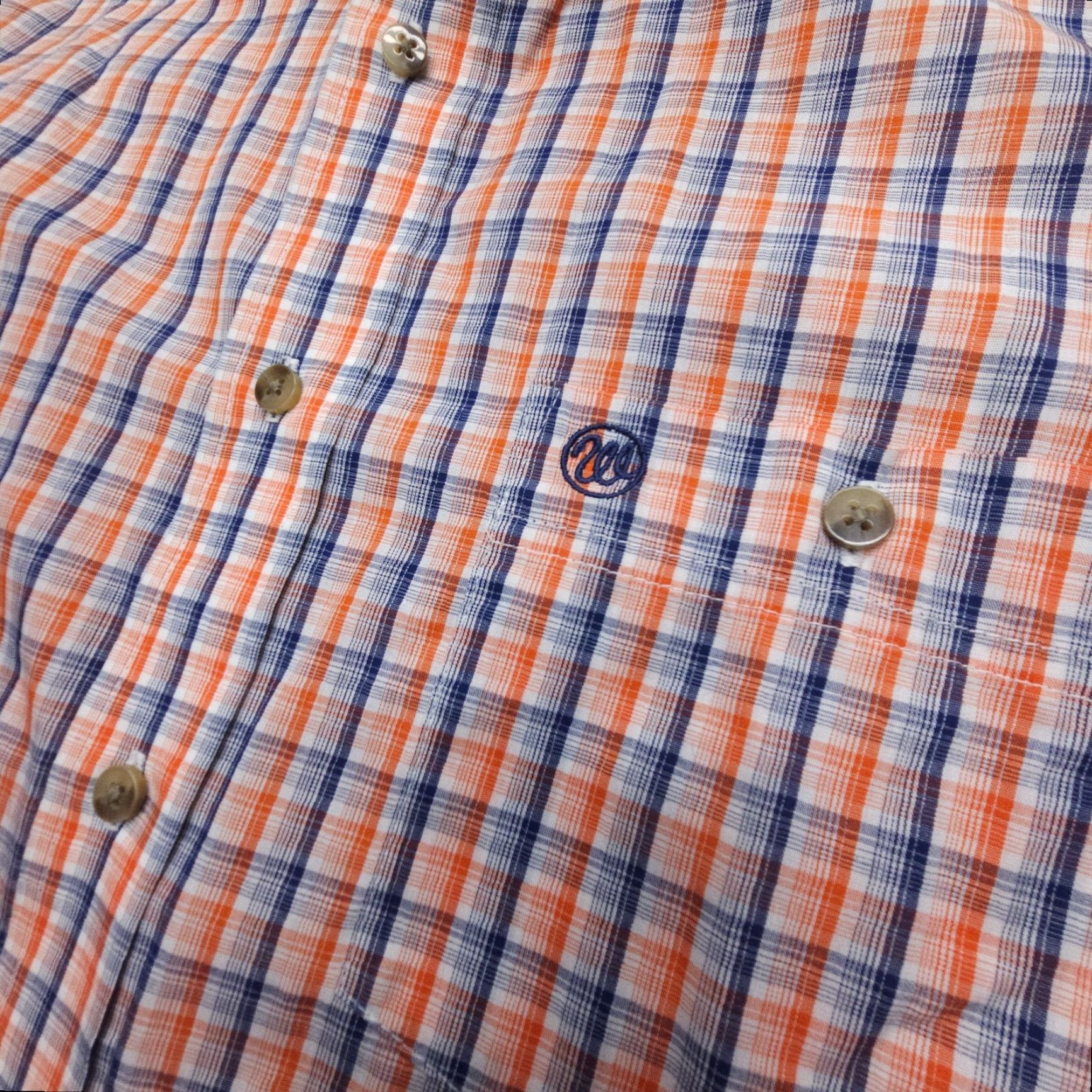 Wrangler Wrangler Button-Down Shirt Mens Medium Plaid Western Long Sleeve Workwear Orange Cotton Blend Button-Up Casual Mens Shirt Size US M / EU 48-50 / 2 - 4 Thumbnail