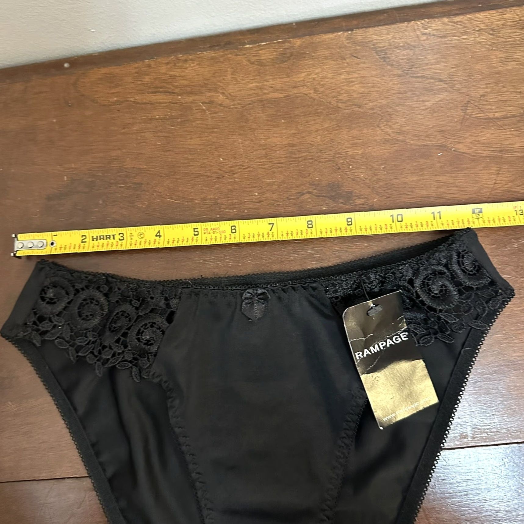 Vintage VINTAGE Rampage Black High Cut Lace Bikini Panty Panties Size M NWT Size 32" / US 10 / IT 46 - 8 Thumbnail