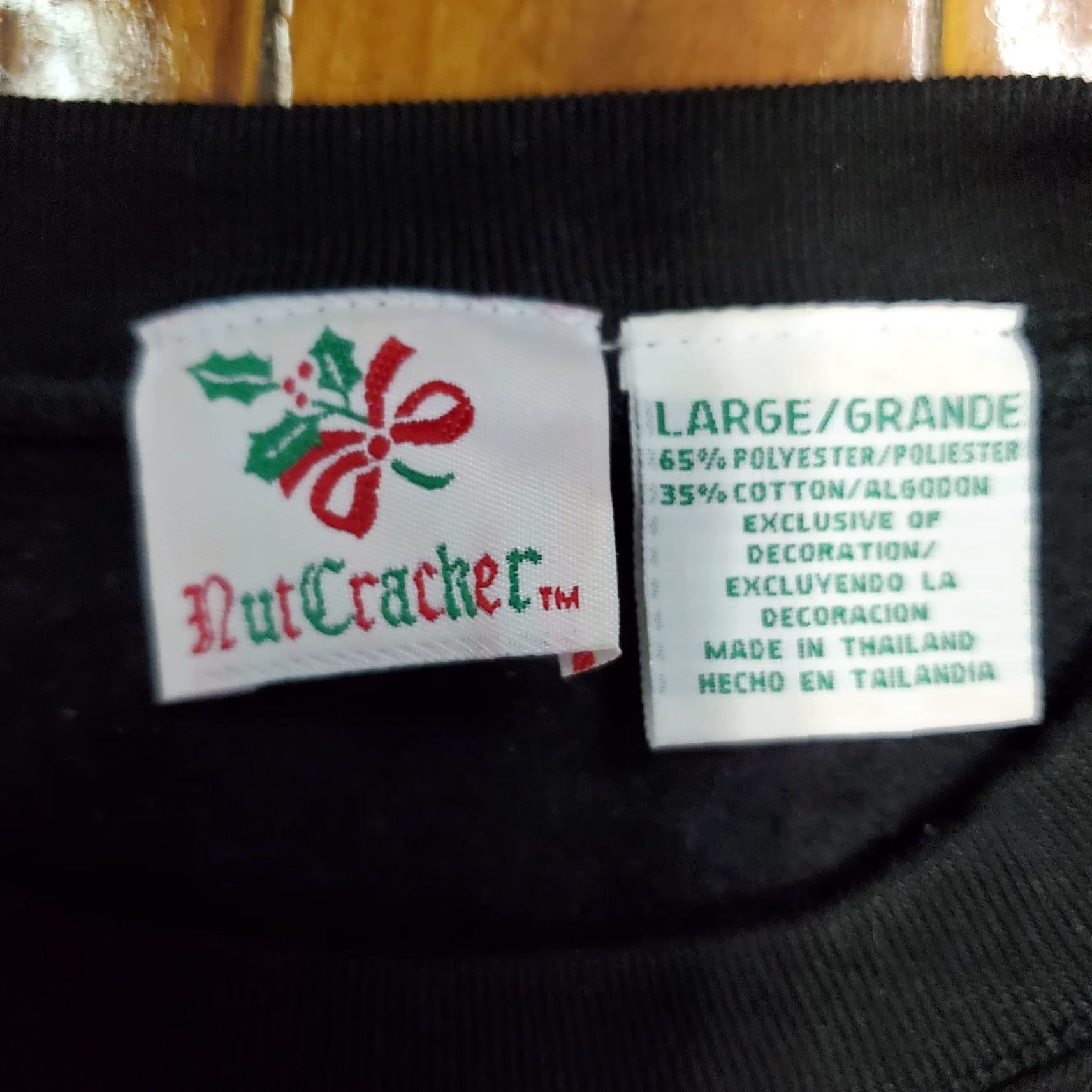 Vintage VINTAGE Nutcracker Christmas Black Sweatshirt By the Fireplace Womens Large Size L / US 10 / IT 46 - 6 Thumbnail