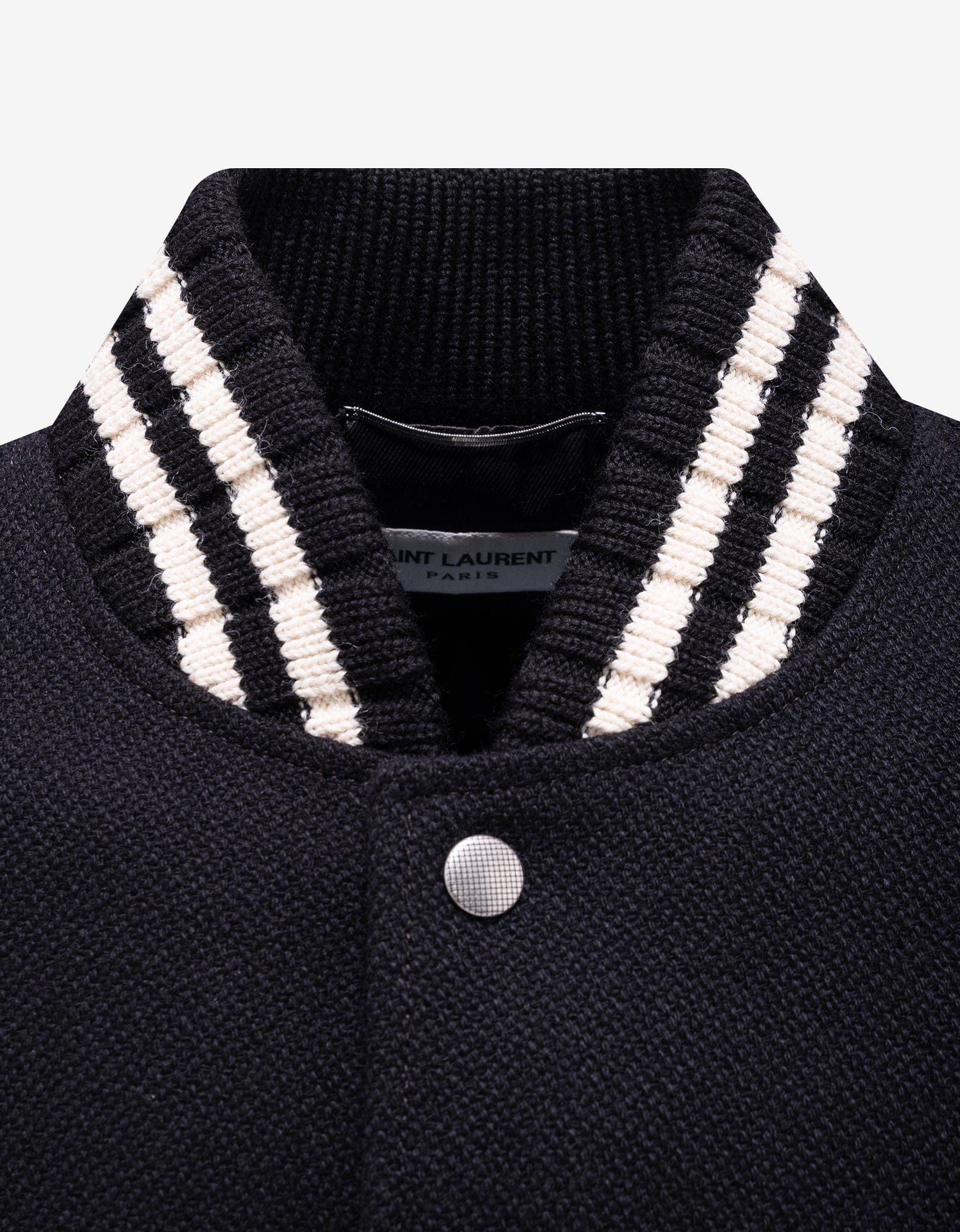 Saint Laurent Paris Black College Teddy Jacket SIZE 50 Size US M / EU 48-50 / 2 - 3 Thumbnail