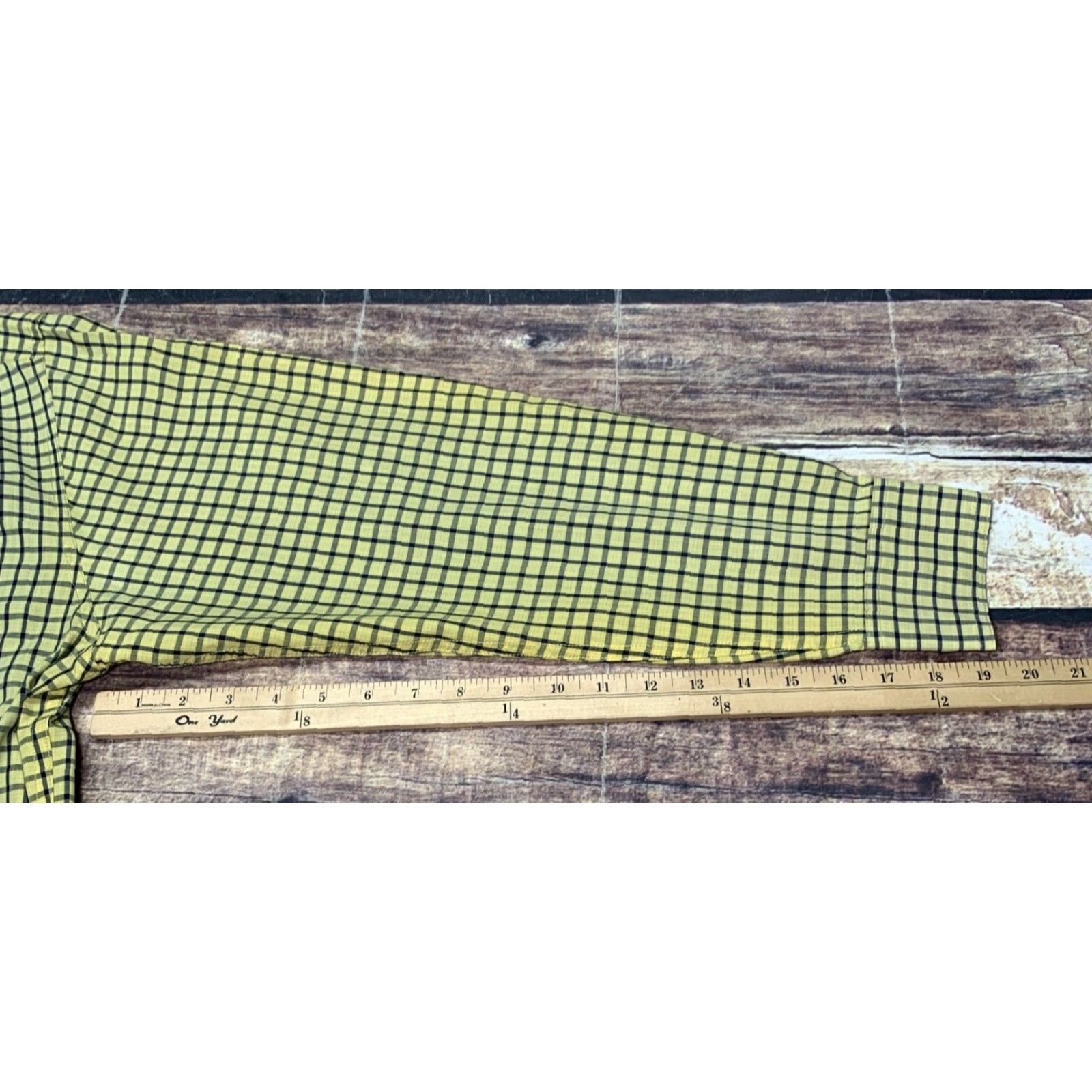 Chaps Chaps Shirt Button-Down Long Sleeve Yellow Plaid L Mens Regular Fit Size US L / EU 52-54 / 3 - 6 Thumbnail