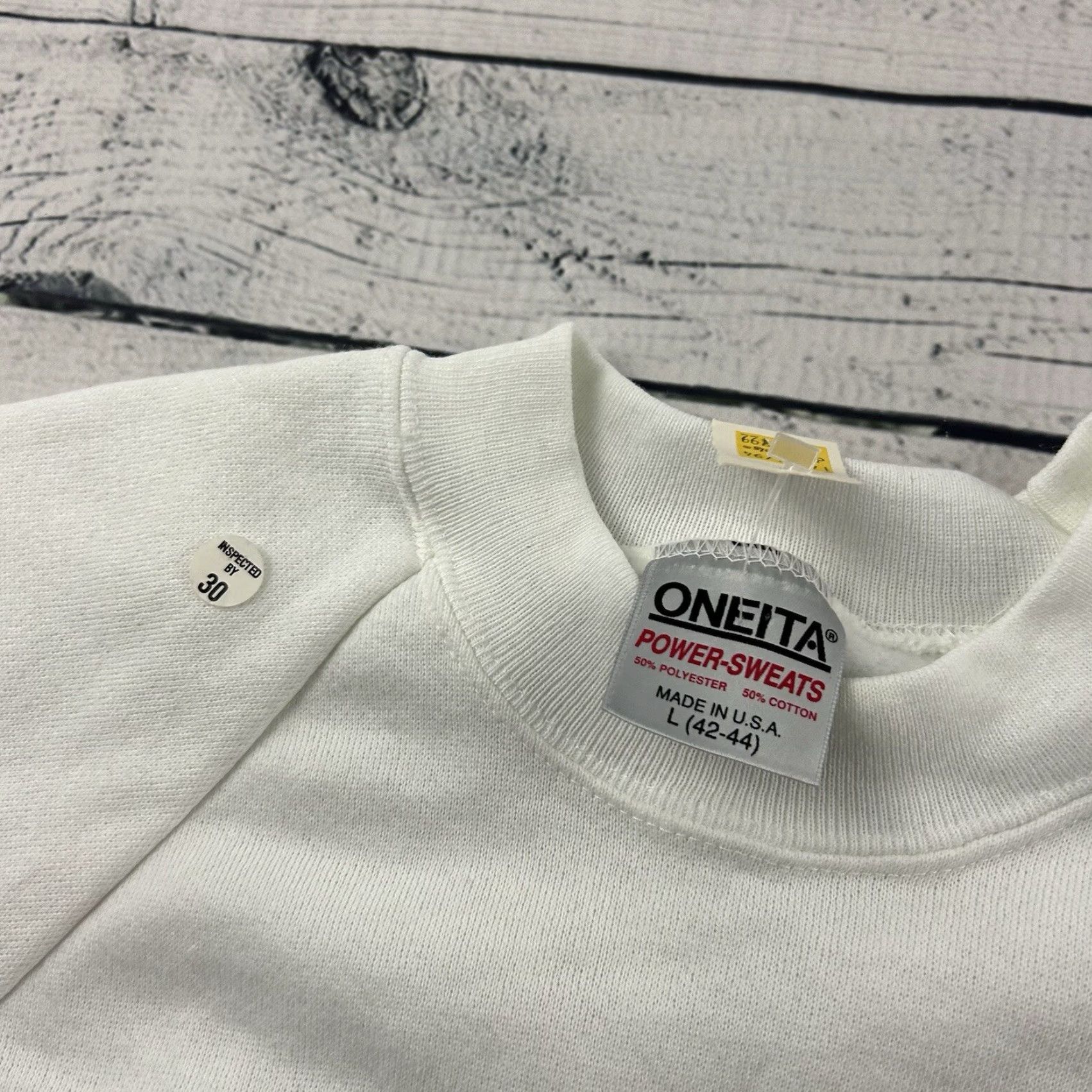 Vintage VINTAGE Oneita Sweatshirt Pullover Crewneck Men L White Size US L / EU 52-54 / 3 - 2 Thumbnail