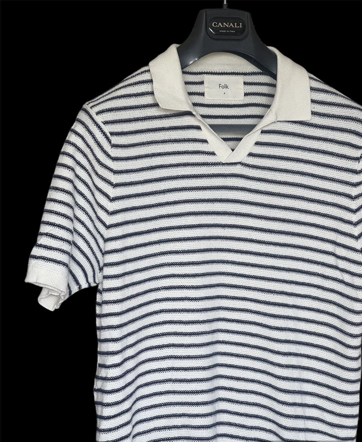 Designer Folk Striped sopranos Italian style polo tee Size US L / EU 52-54 / 3 - 4 Thumbnail