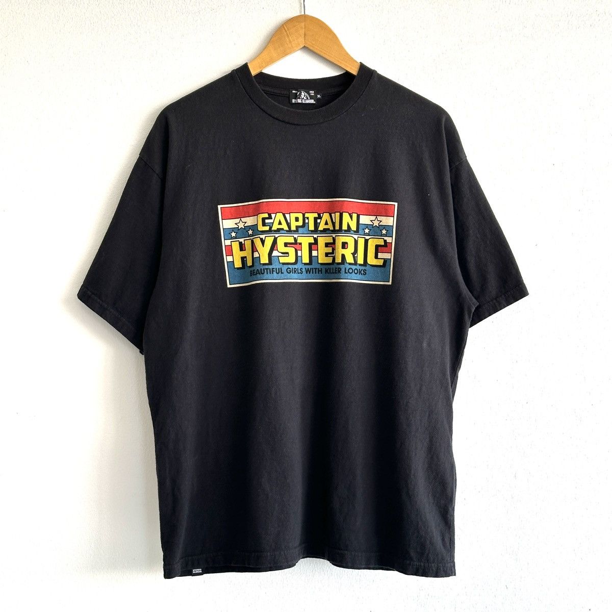 image of Hysteric Glamour Captain Beautiful Girlkiller Looks T-Shirt in Black, Men's (Size XL)