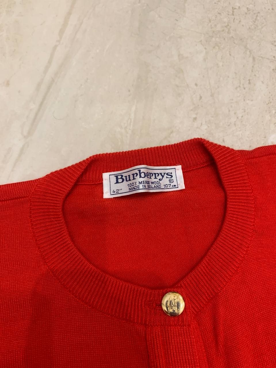 Burberry 🔥Burberry vintage wool red cardigan sweater Size XL / US 12-14 / IT 48-50 - 6 Thumbnail