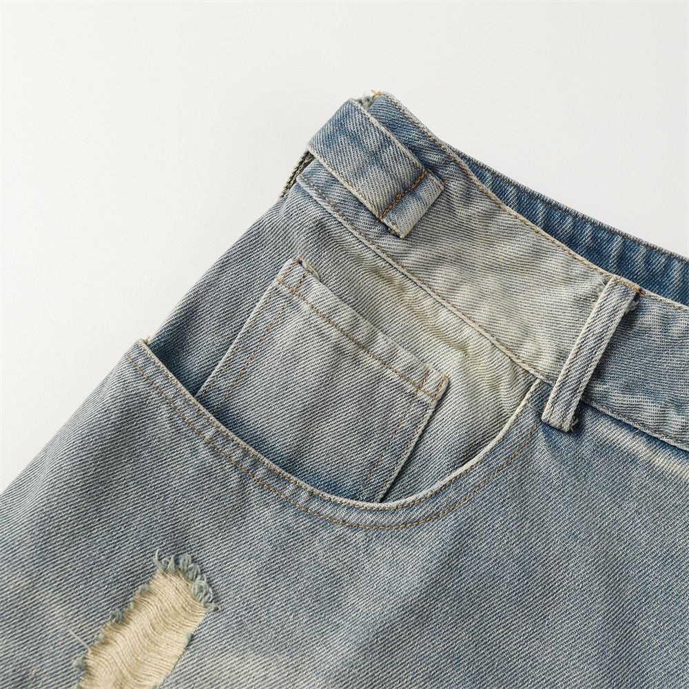 Designer × Japanese Brand Ripped washed distressed denim shorts Size US 32 / EU 48 - 6 Thumbnail