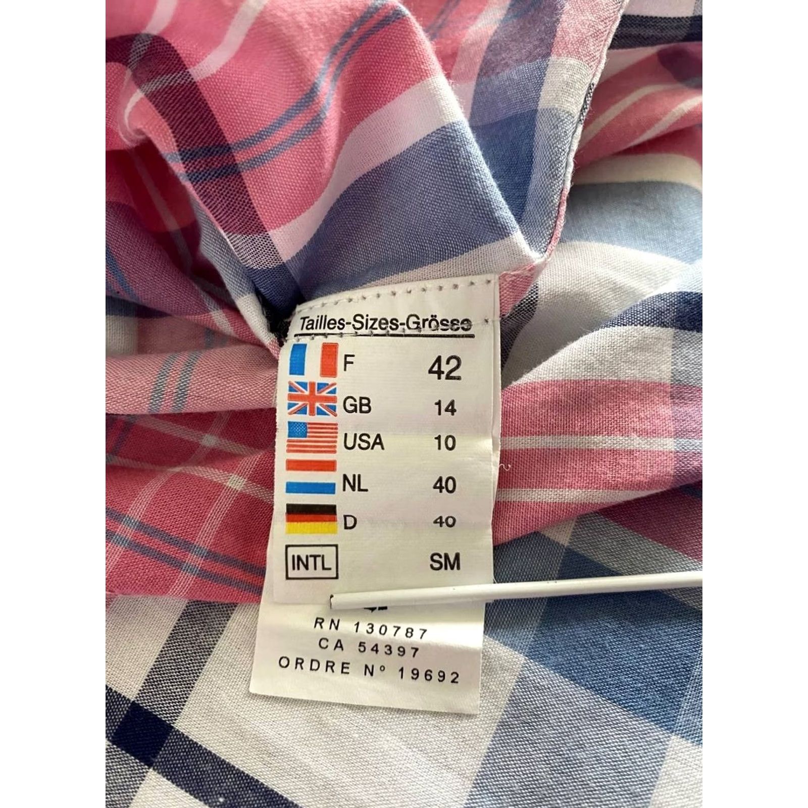 Saint James Saint James Top Womens Size 10 Pink Plaid Long Sleeve Breathable Button Up Size L / US 10 / IT 46 - 4 Thumbnail