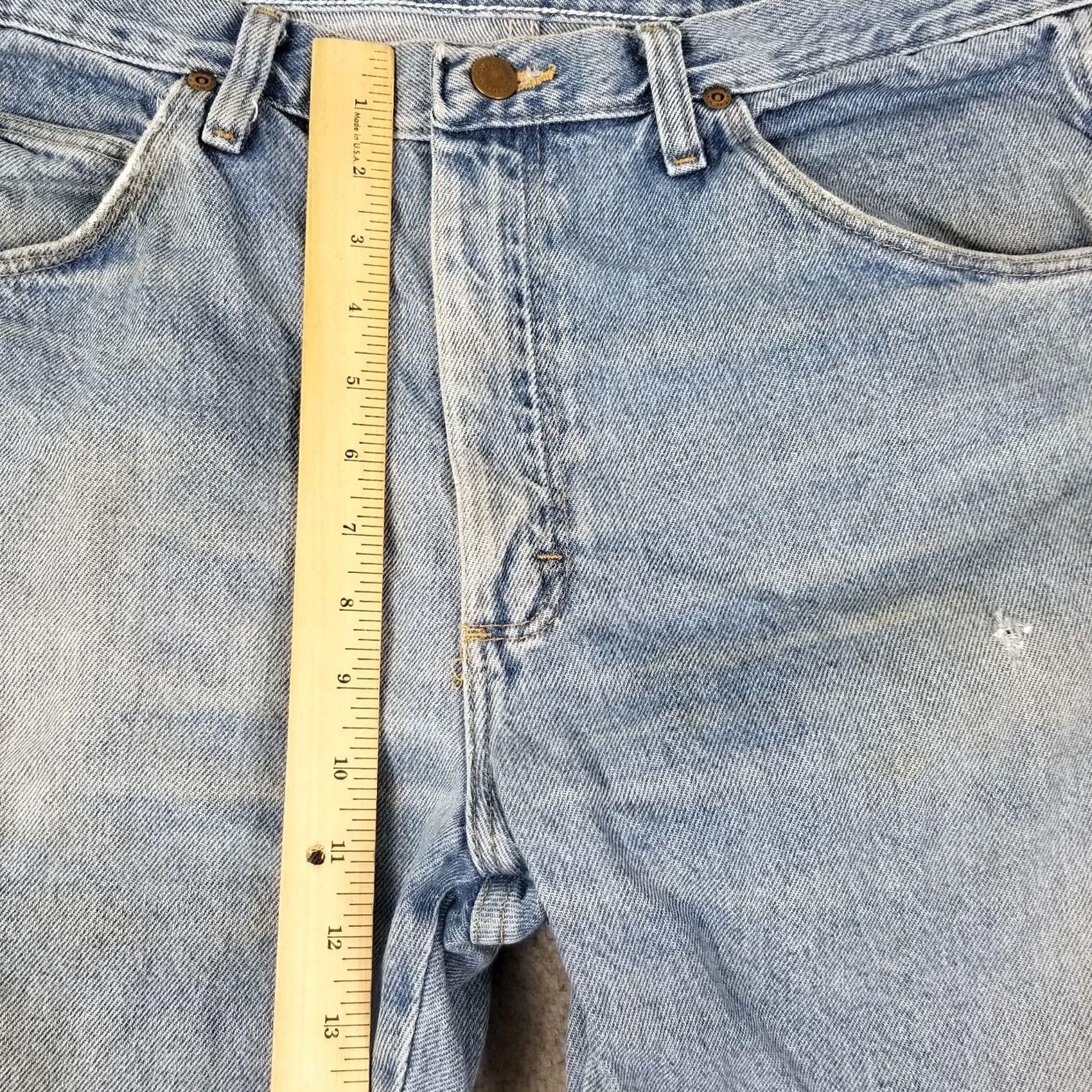Wrangler Wrangler Jeans Men 34X29 96501SL Workwear Straight Relaxed Distressed Pockets Blue Denim Cotton Jeans Mens Size US 34 / EU 50 - 4 Thumbnail