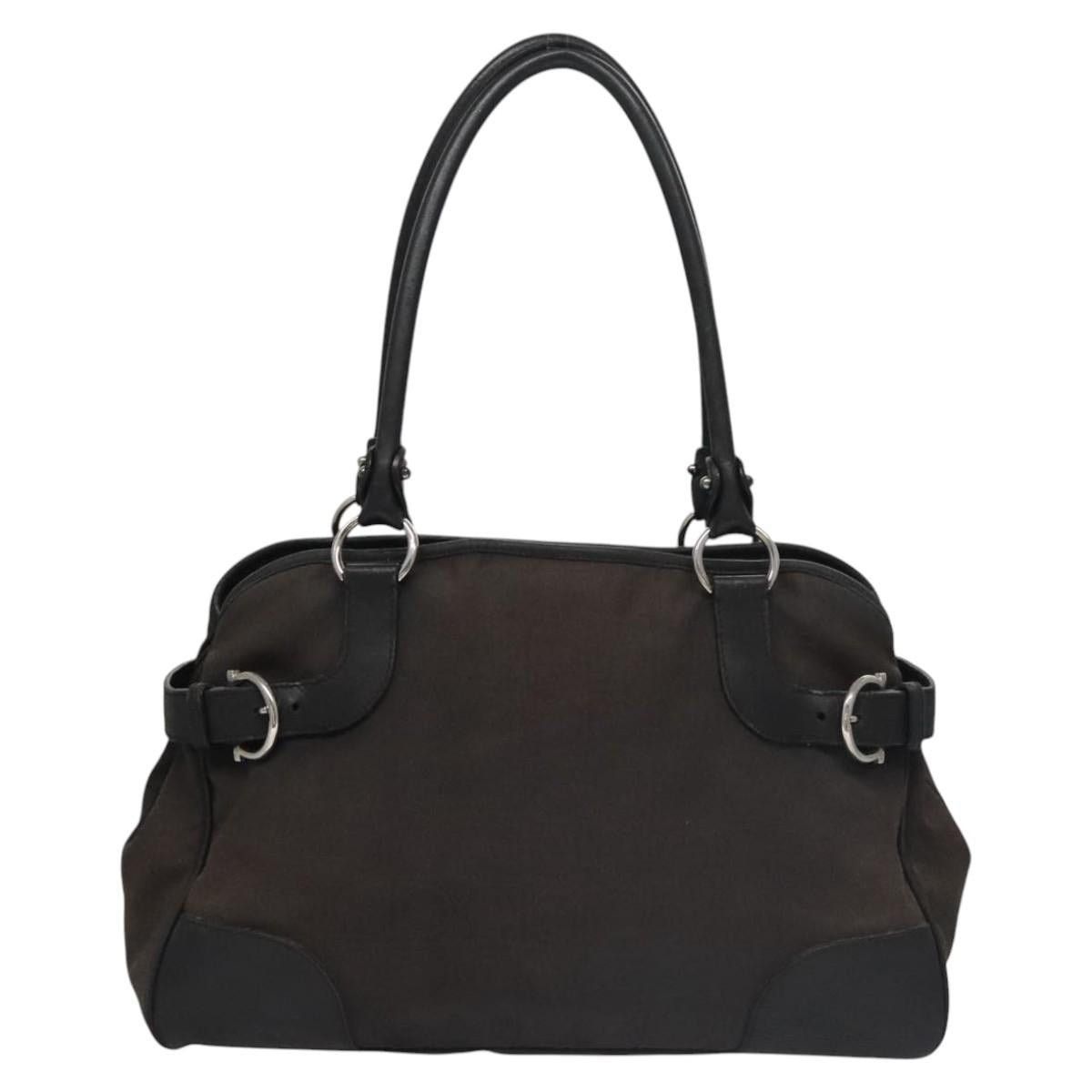 Salvatore Ferragamo Salvatore Ferragamo Hand Bag Canvas Leather Black Silver Size ONE SIZE - 13 Thumbnail