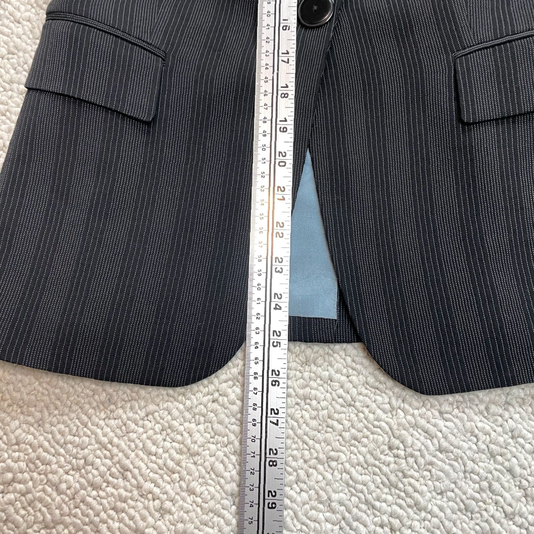 Vintage Tahari Arthur S Levine ASL Blazer Women 4 Black Striped Single Breasted 1 Button Size S / US 4 / IT 40 - 3 Thumbnail