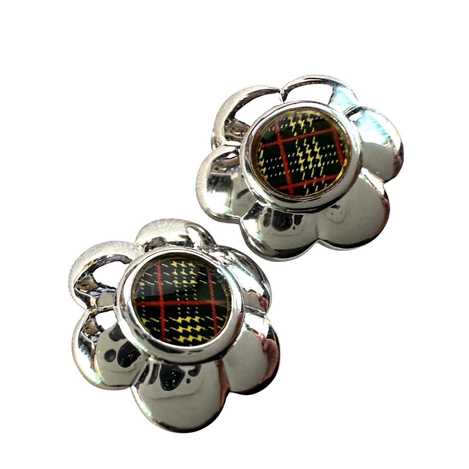 Burberry Burberry Nova Check Flower Clip-On Earrings - Burberrys Size ONE SIZE - 1 Thumbnail