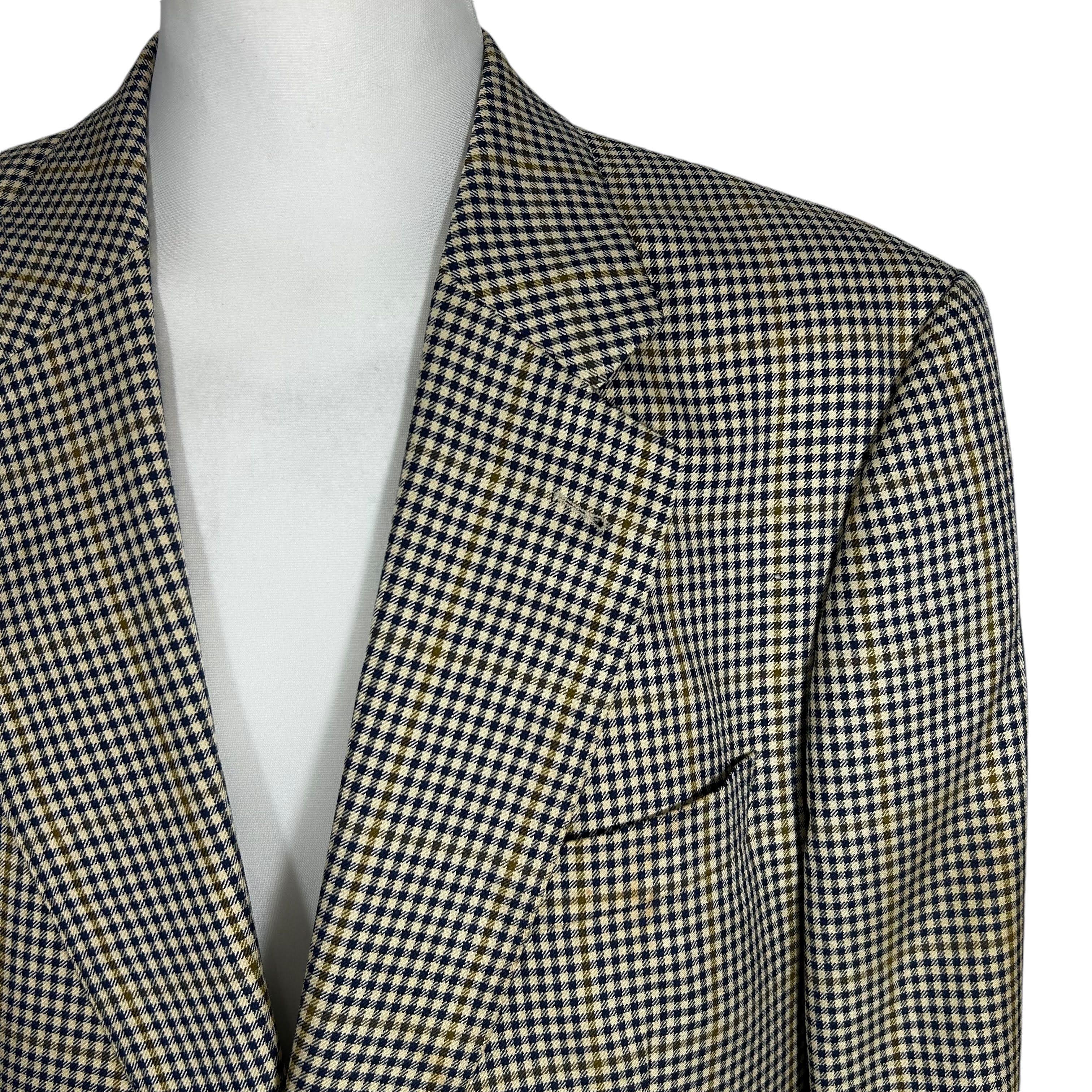 Burberry Prorsum Burberry Prorsum Wool Silk Ecru Check Monaco Blazer 56 Size 46R - 3 Thumbnail