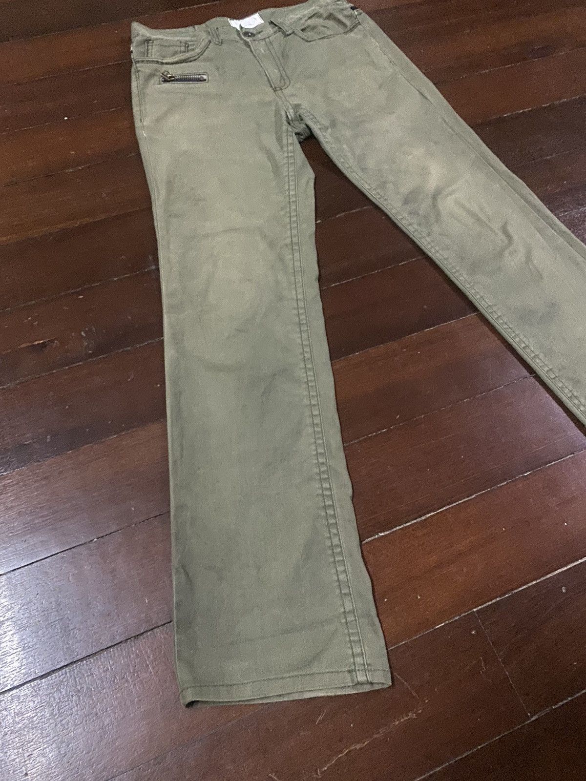 If Six Was Nine × Japanese Brand FIRE LOLITA JEANS ZIPPER OLIVE Size US 35 - 4 Thumbnail
